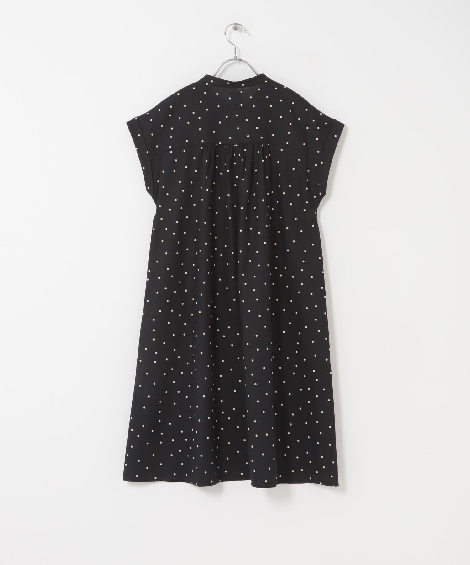 『150サイズ』『親子リンク』リネンリヨセルドットワンピース(KIDS) BLACK 150(145-155)