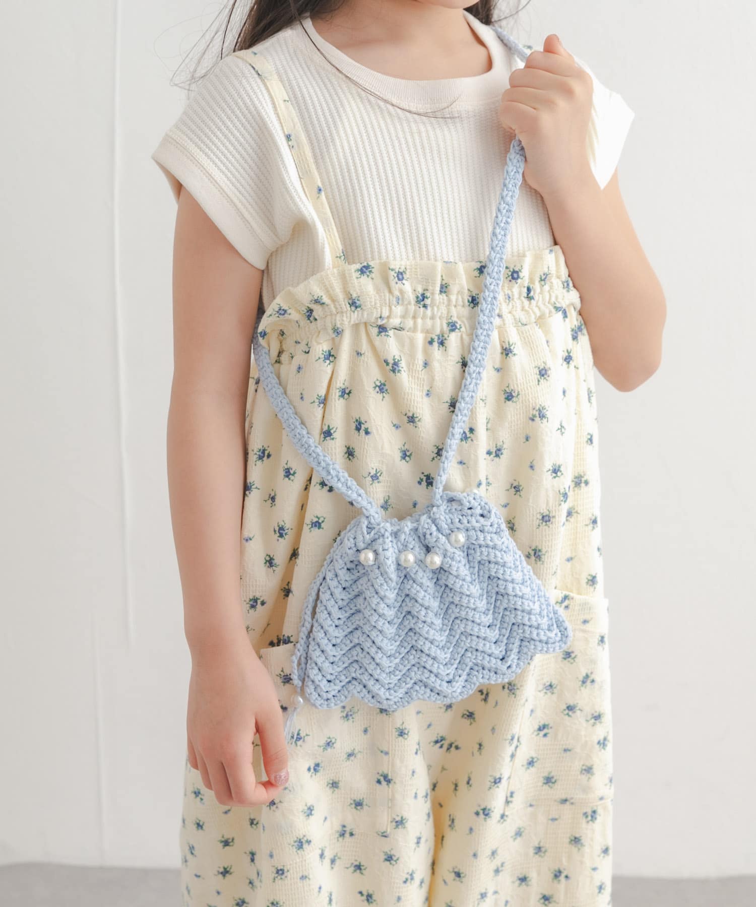 シェルモチーフかぎ針ポシェット(KIDS) BLUE One