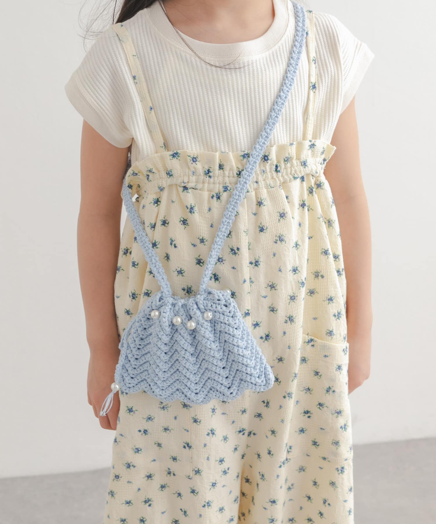 シェルモチーフかぎ針ポシェット(KIDS) BLUE One