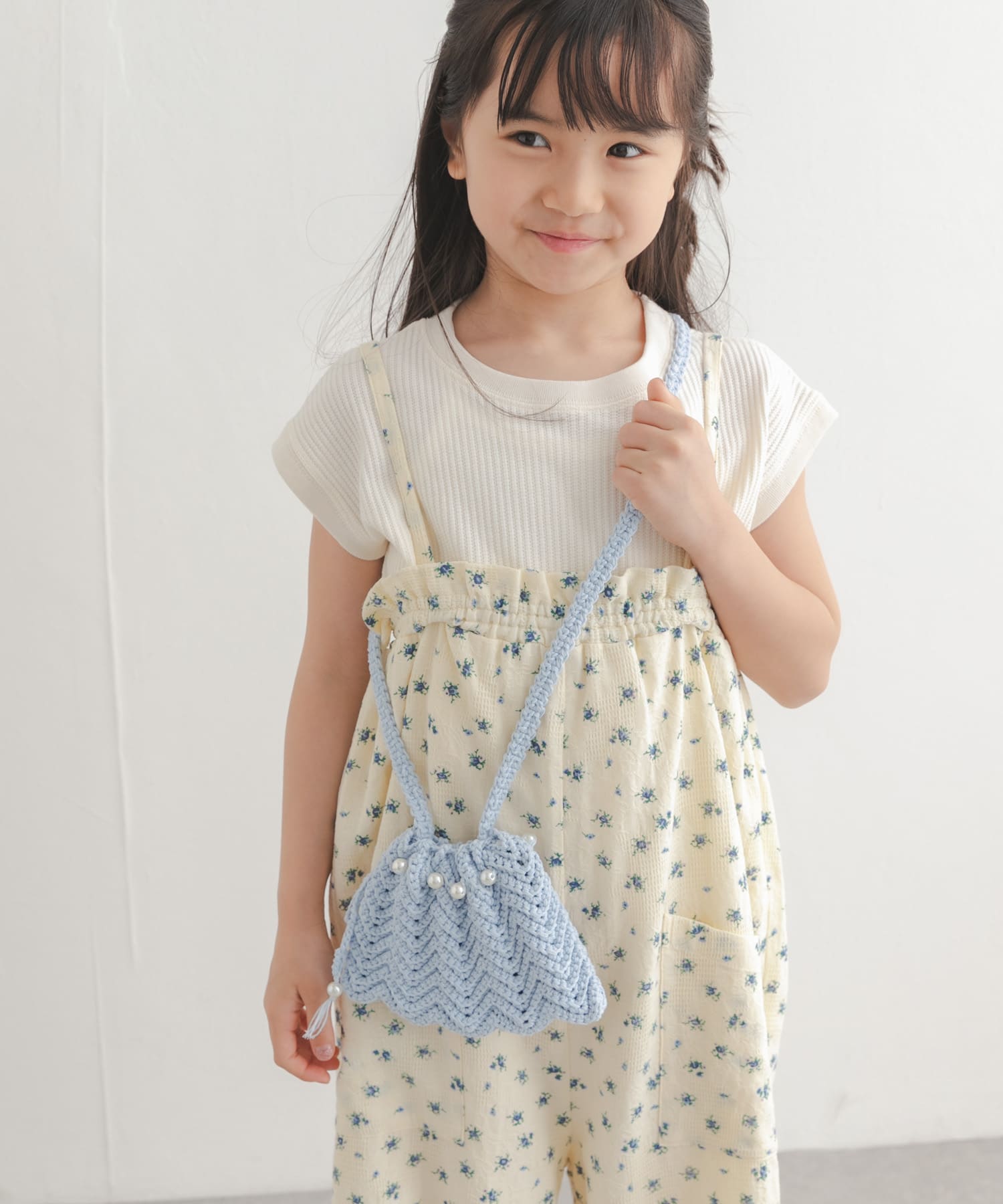 シェルモチーフかぎ針ポシェット(KIDS) BLUE One