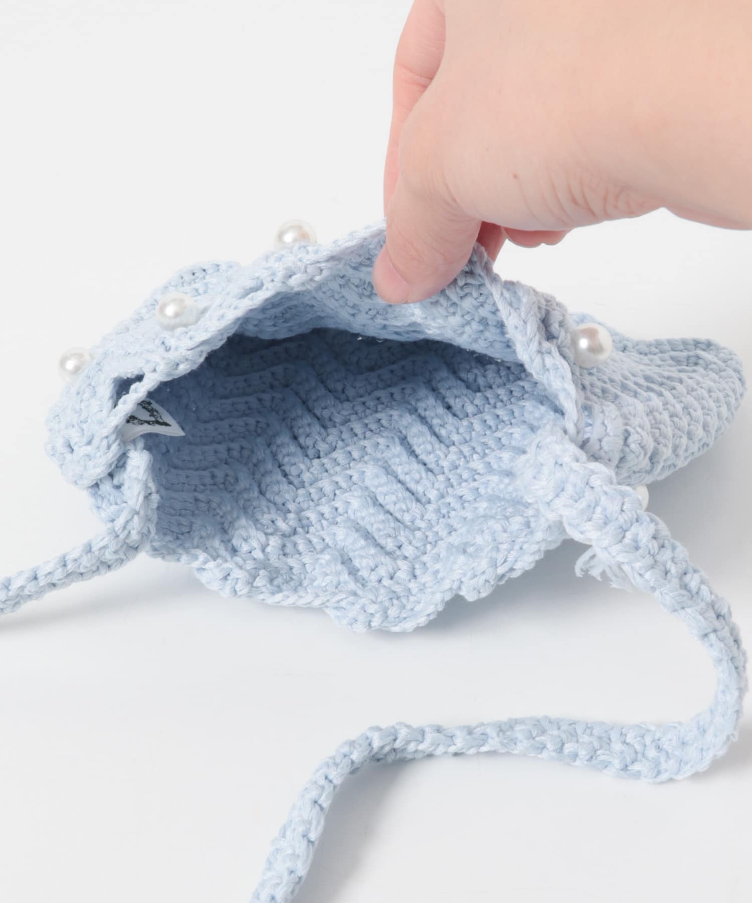 シェルモチーフかぎ針ポシェット(KIDS) BLUE One