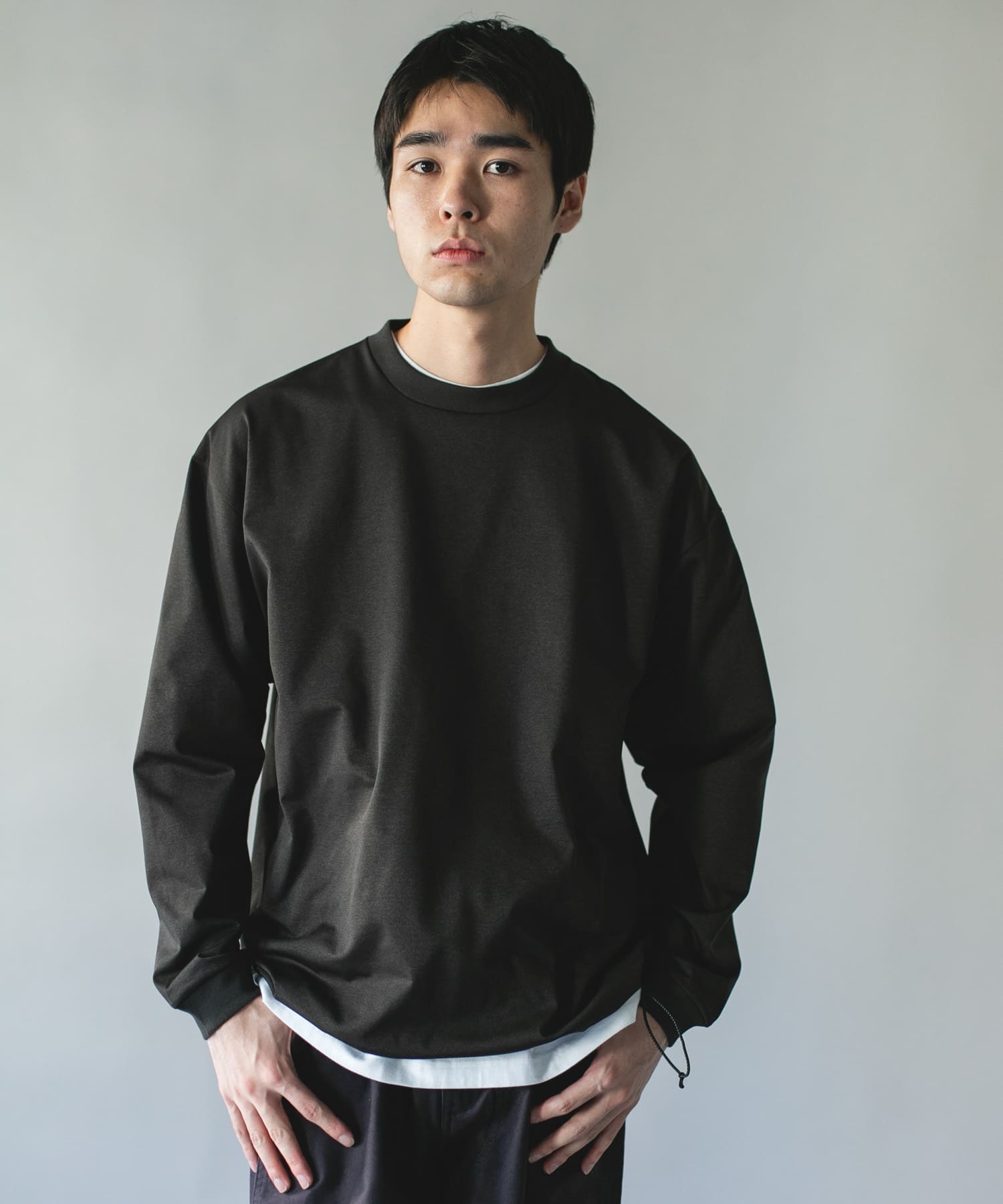 URD Drawstring Long-Sleeve T-shirts(M WHITE): トップス｜URBAN