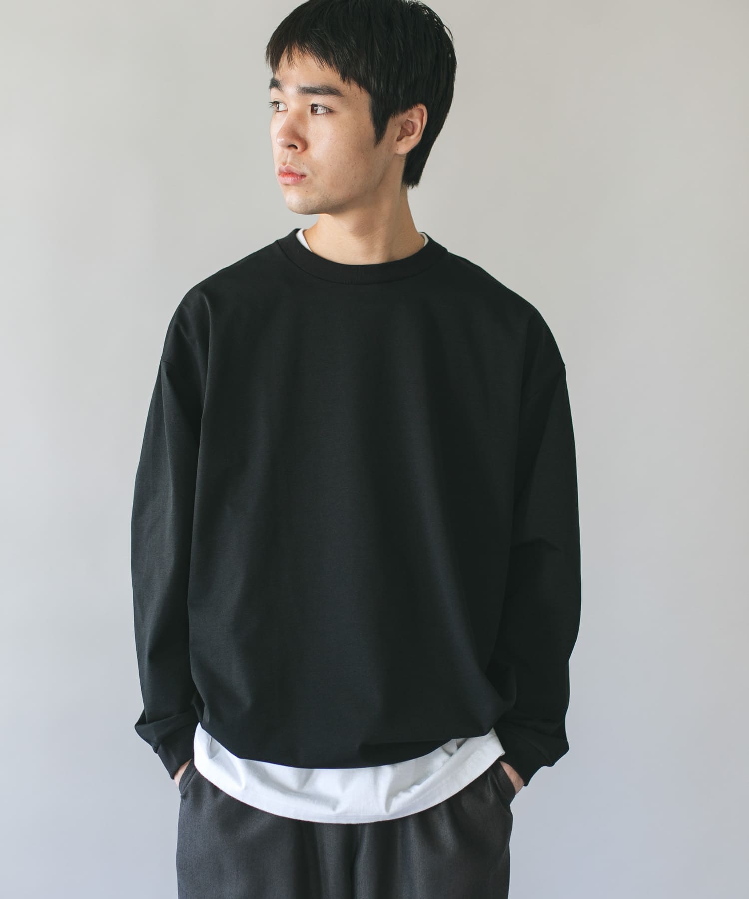 URD Drawstring Long-Sleeve T-shirts(M WHITE): トップス｜URBAN