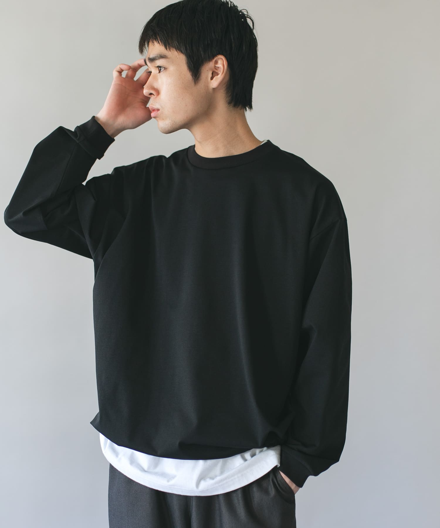 URD Drawstring Long-Sleeve T-shirts(M WHITE): トップス｜URBAN