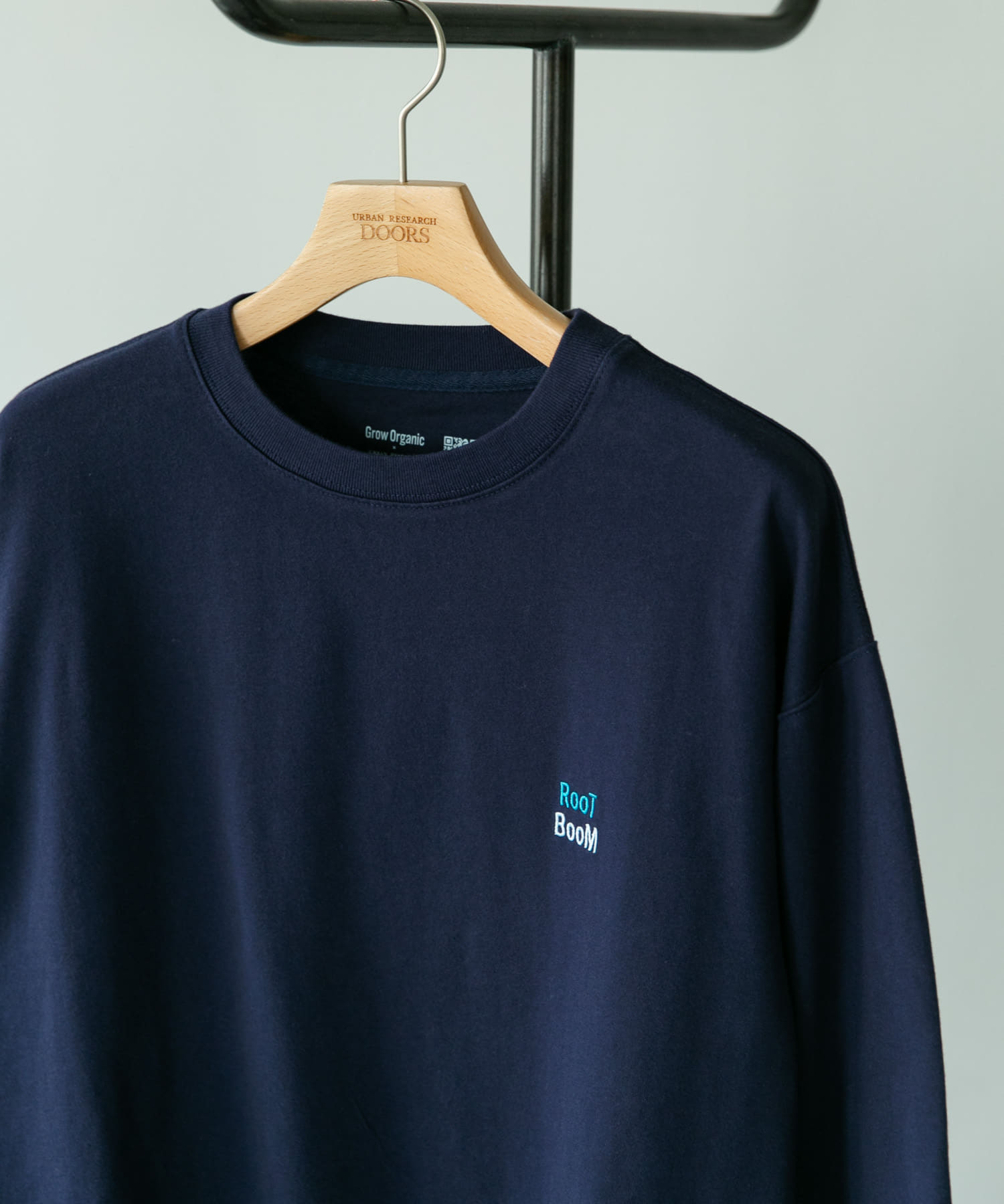 GROW ORGANIC スウェットロングスリーブTシャツ(M BURGUNDY): トップス