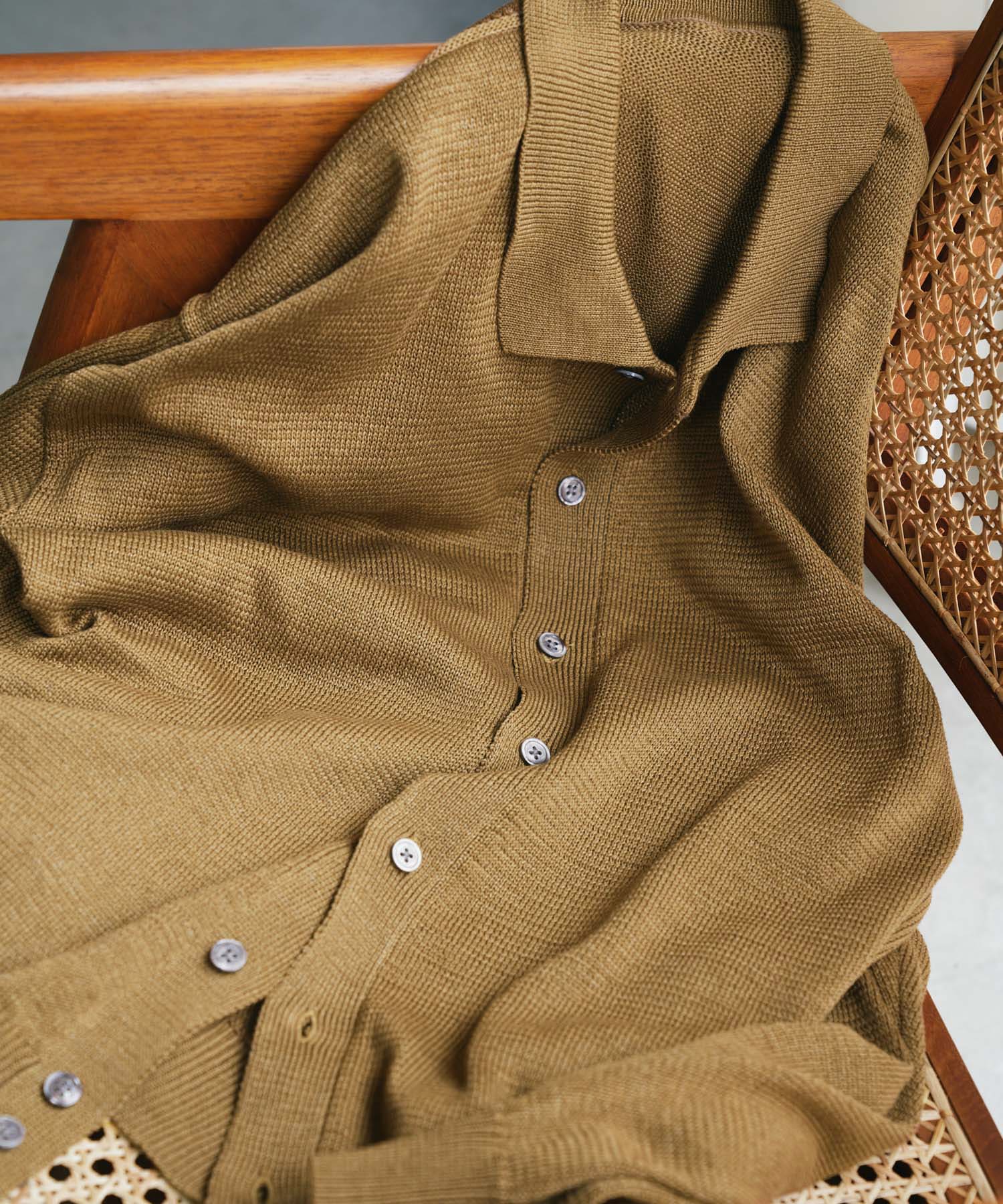 『洗濯可/UVカット』『URTECH』Aircare ロングスリーブシャツカーディガン BROWN L