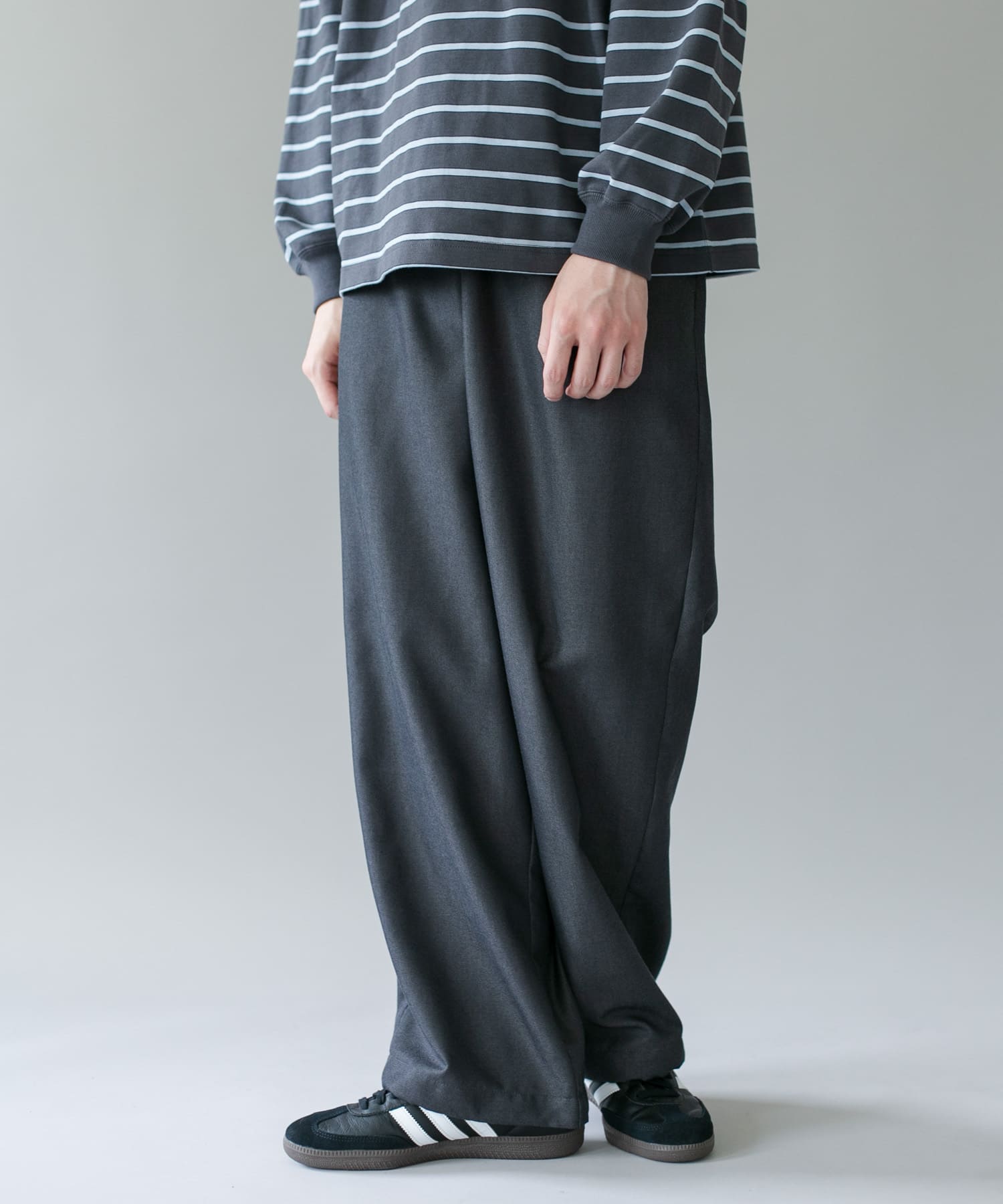 ジャガードチェック イージートラウザー(M CHARCOAL): ボトム｜URBAN