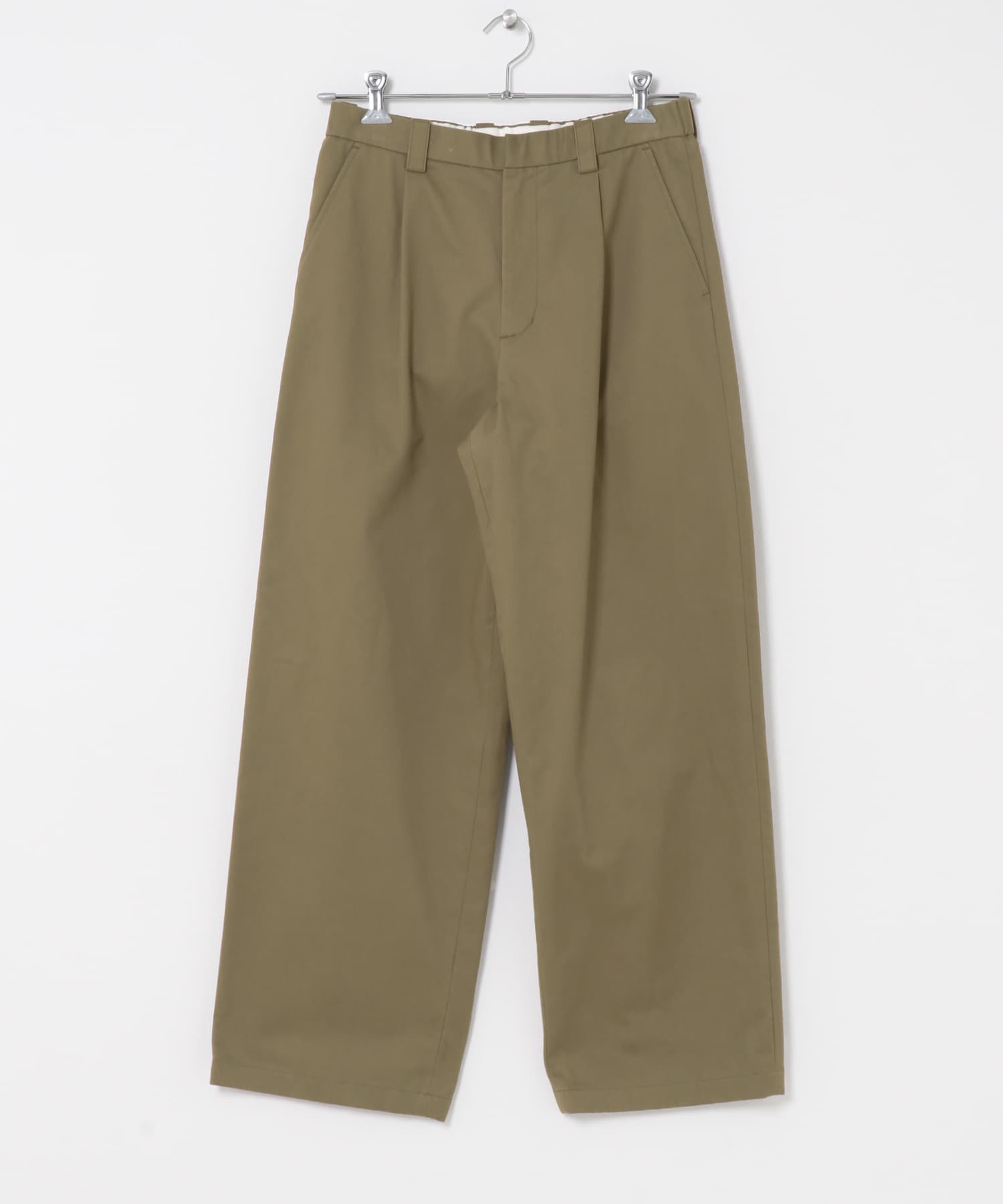 1タックワイドストレートチノパンツ BEIGE M