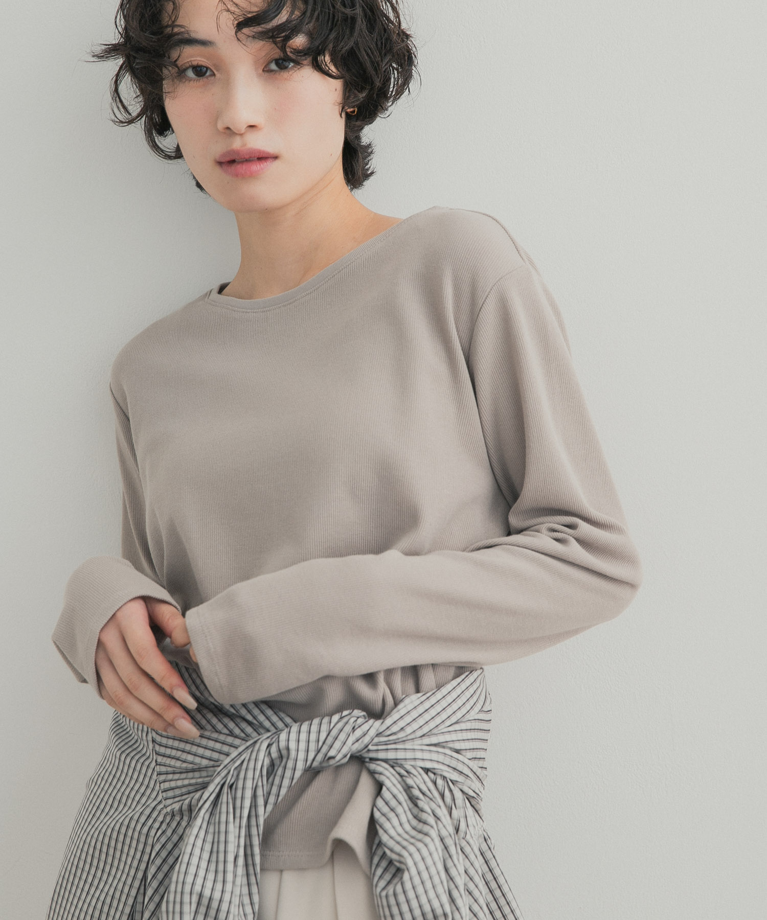 ライトタックフライスロングスリーブTシャツ(Free GREIGE): トップス