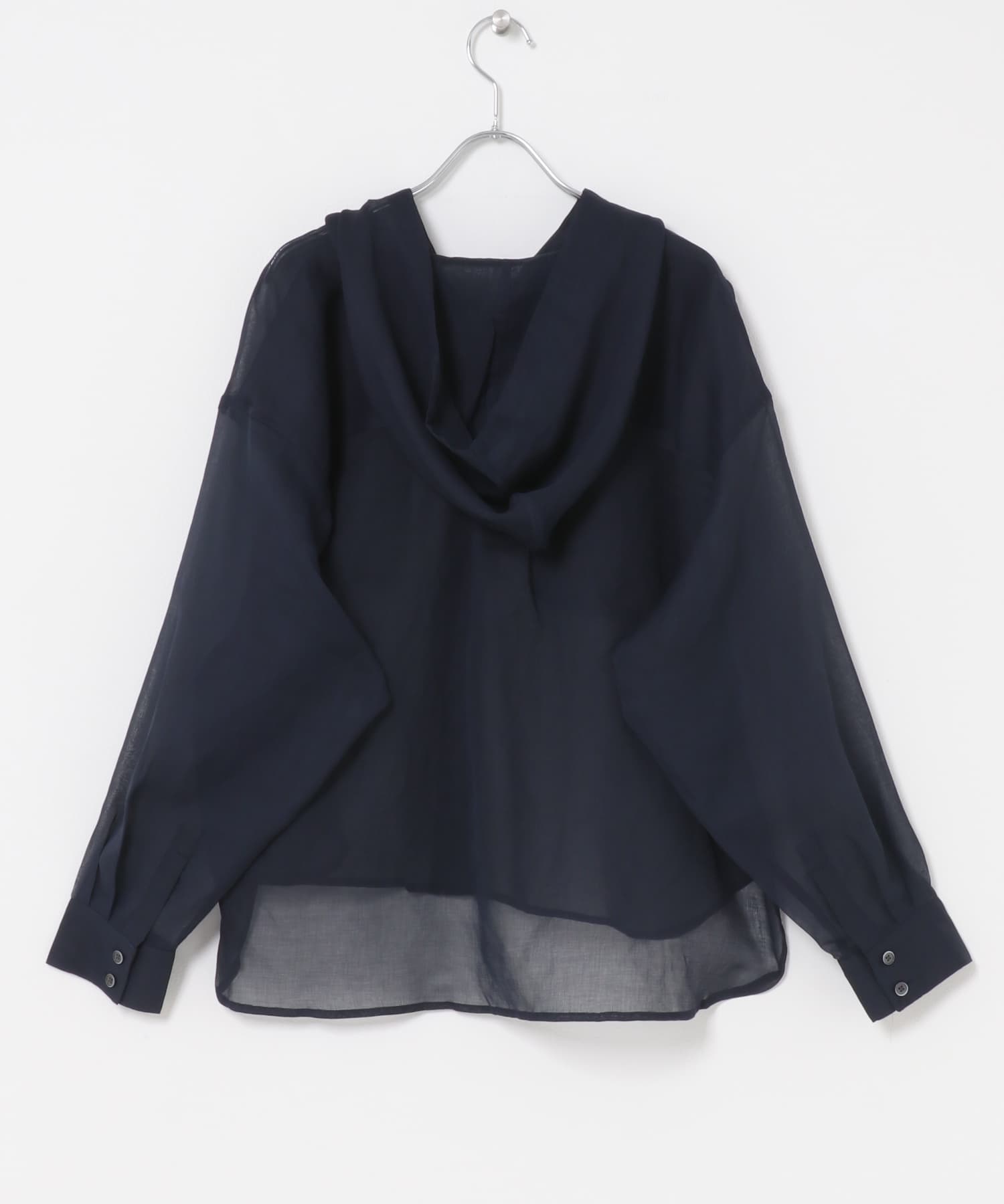 シアーフーディーシャツ NAVY Free