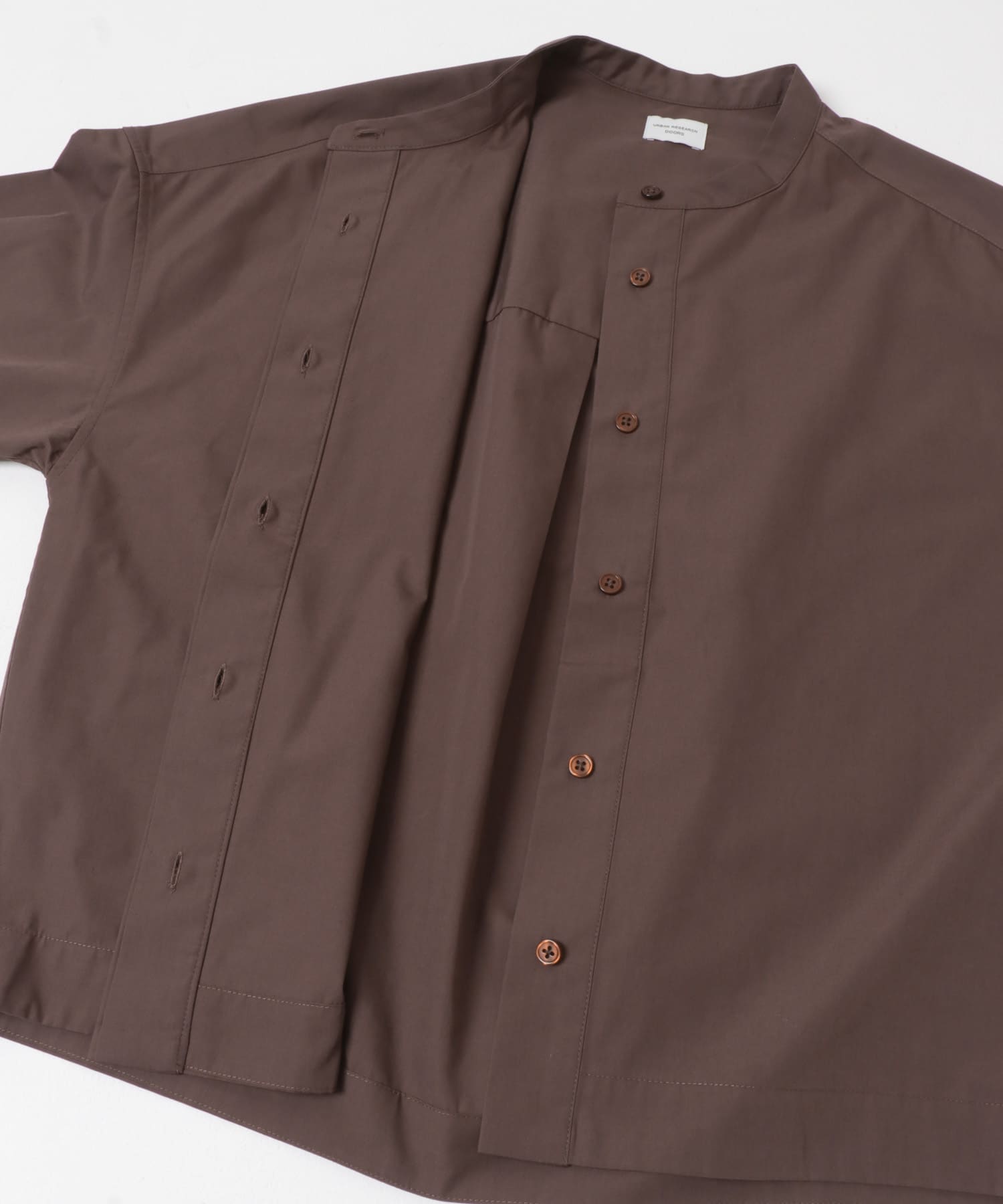 『UR TECH』Aircare ショートコクーンシャツ BROWN Free