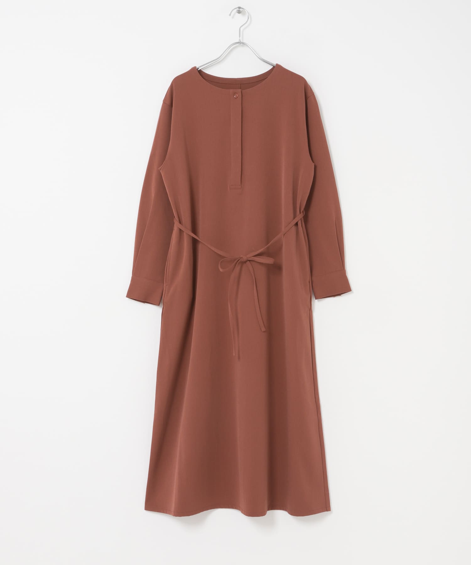 『UR TECH』完声ヘンリーネックワンピース TERRACOTTA Free