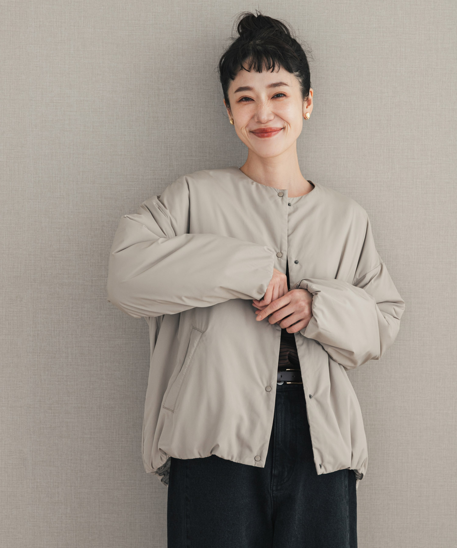 『UR TECH』撥水ポケッタブル中綿ブルゾン