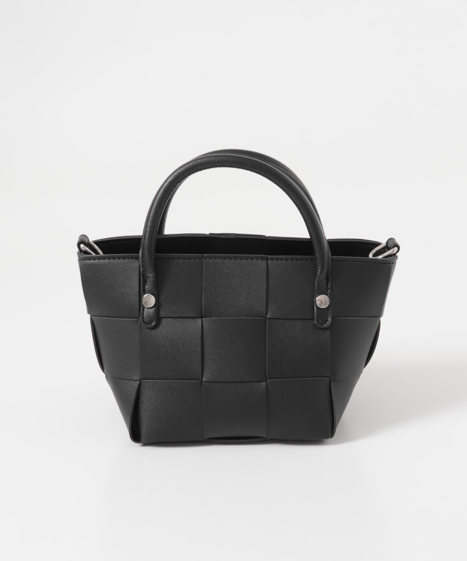編み込み2WAYバッグ BLACK -