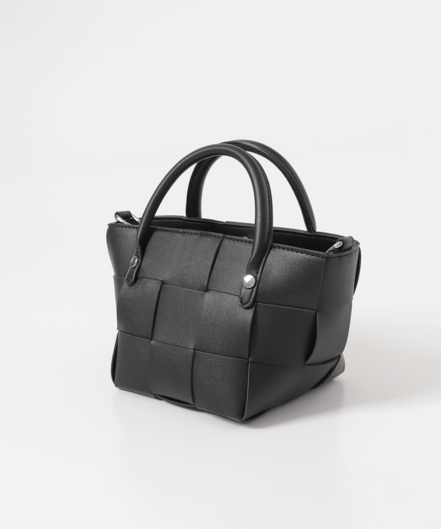 編み込み2WAYバッグ BLACK -