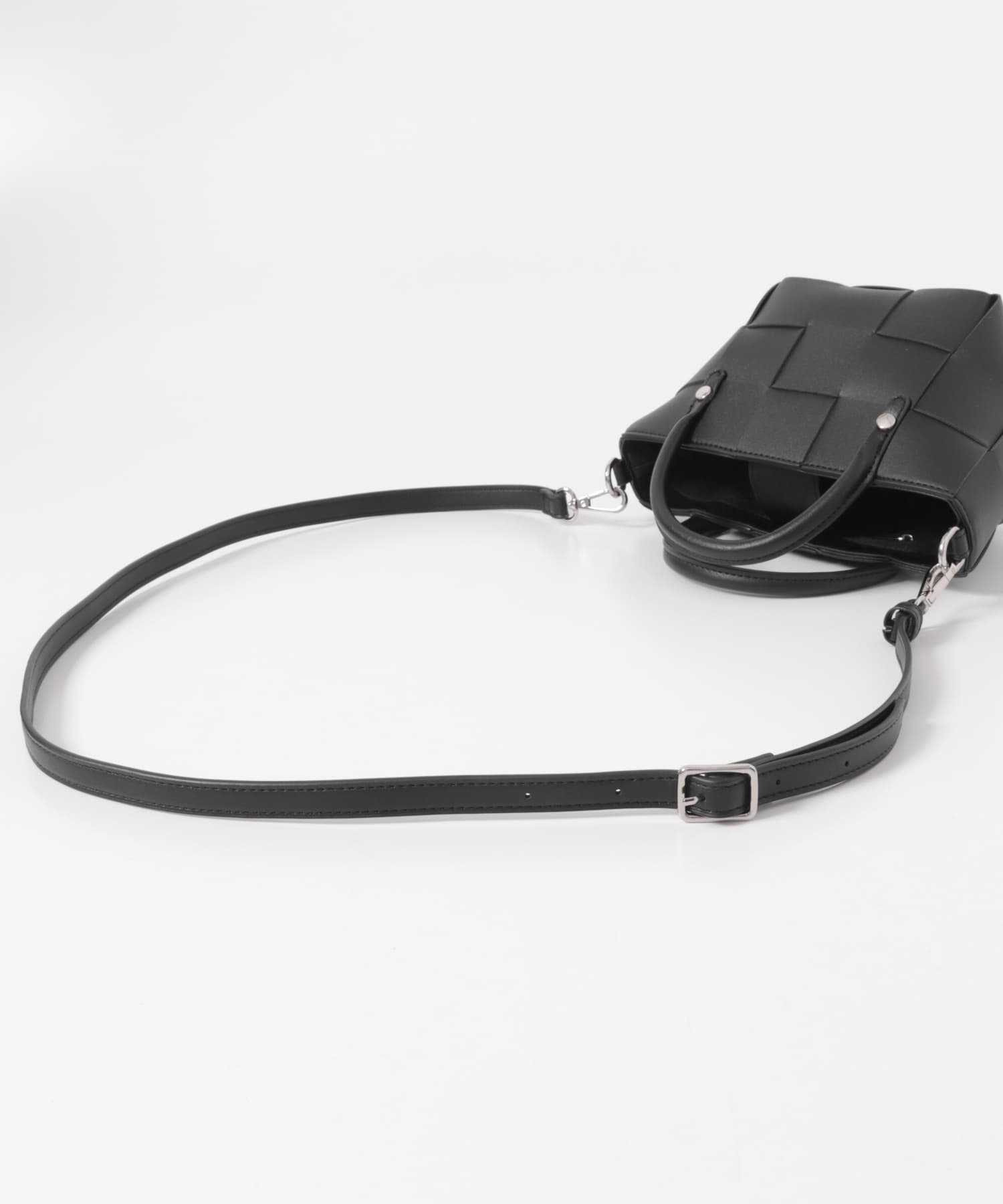編み込み2WAYバッグ BLACK -