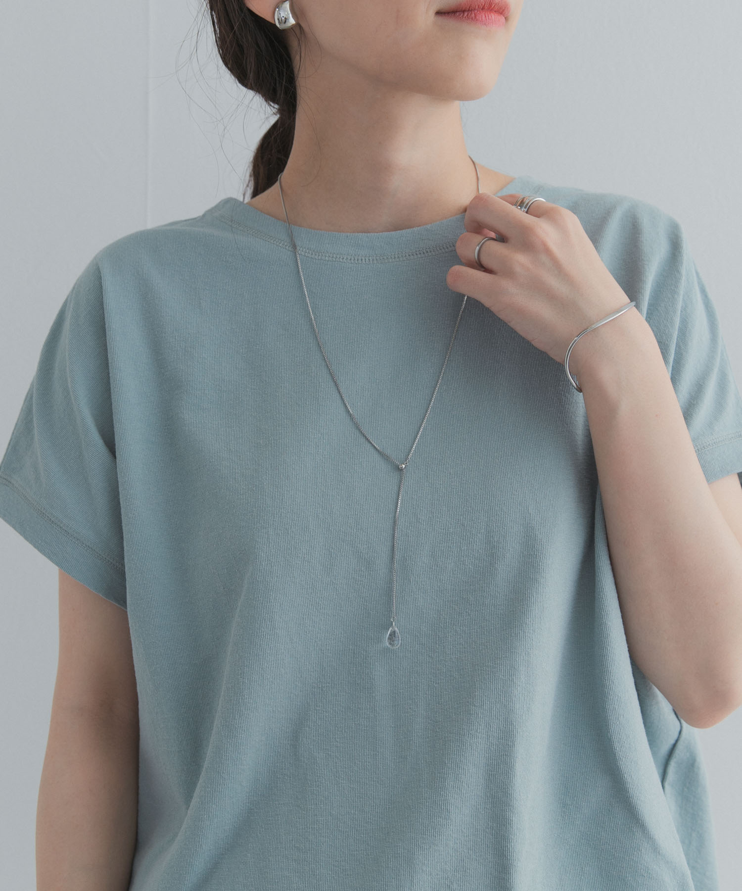 クリアトップ2wayスライドネックレス SILVER One