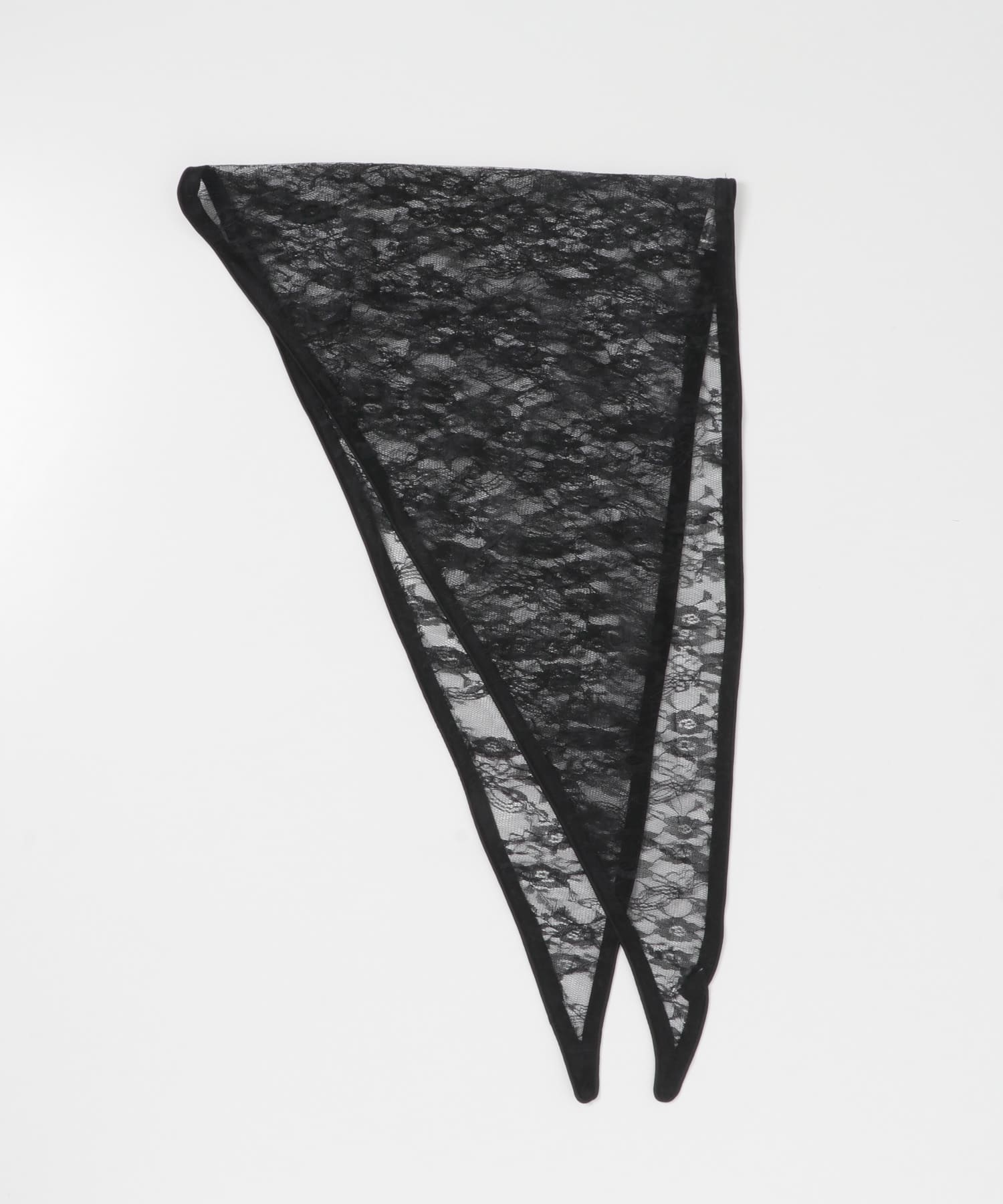パイピングレーススカーフ BLACK One