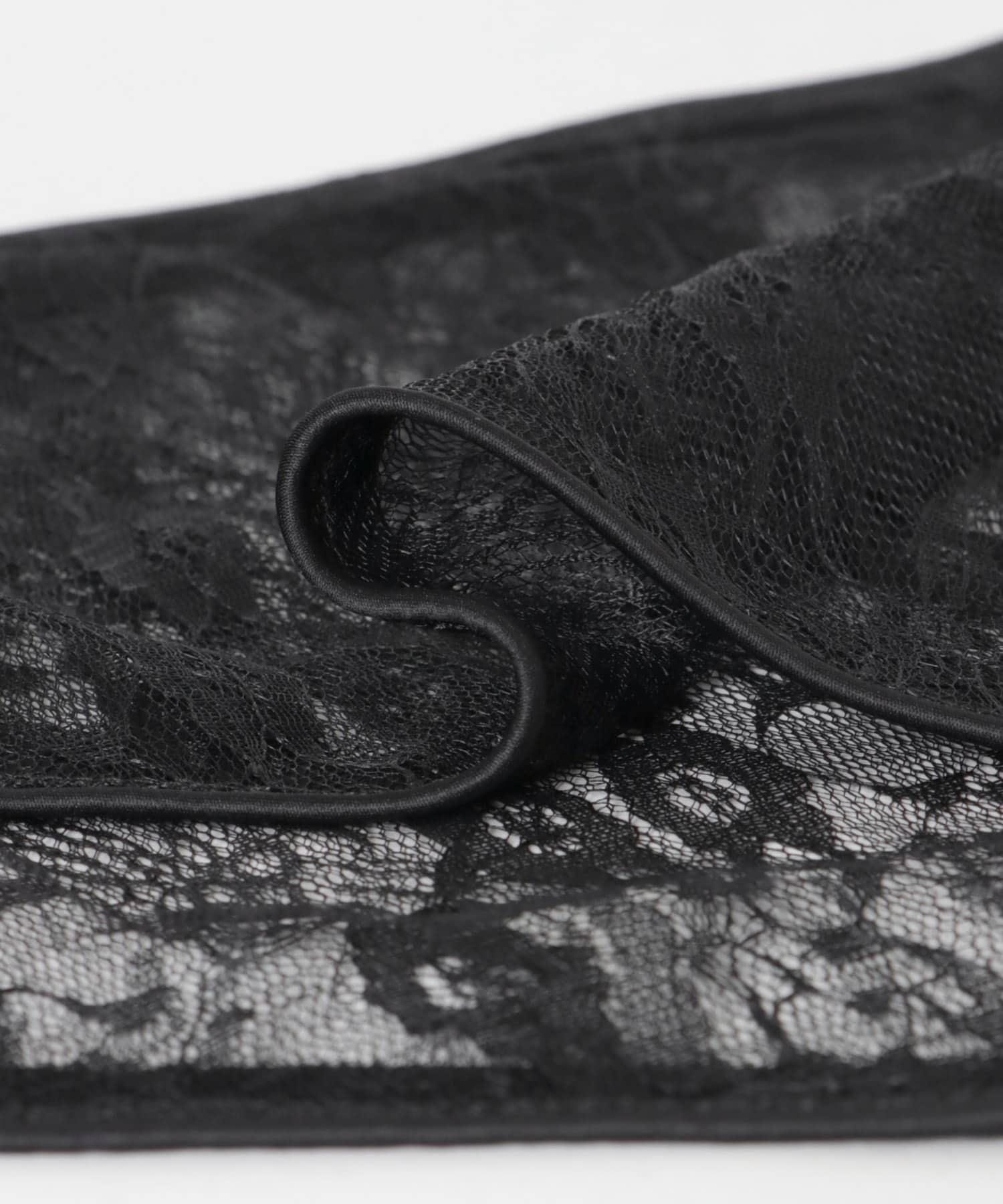 パイピングレーススカーフ BLACK One