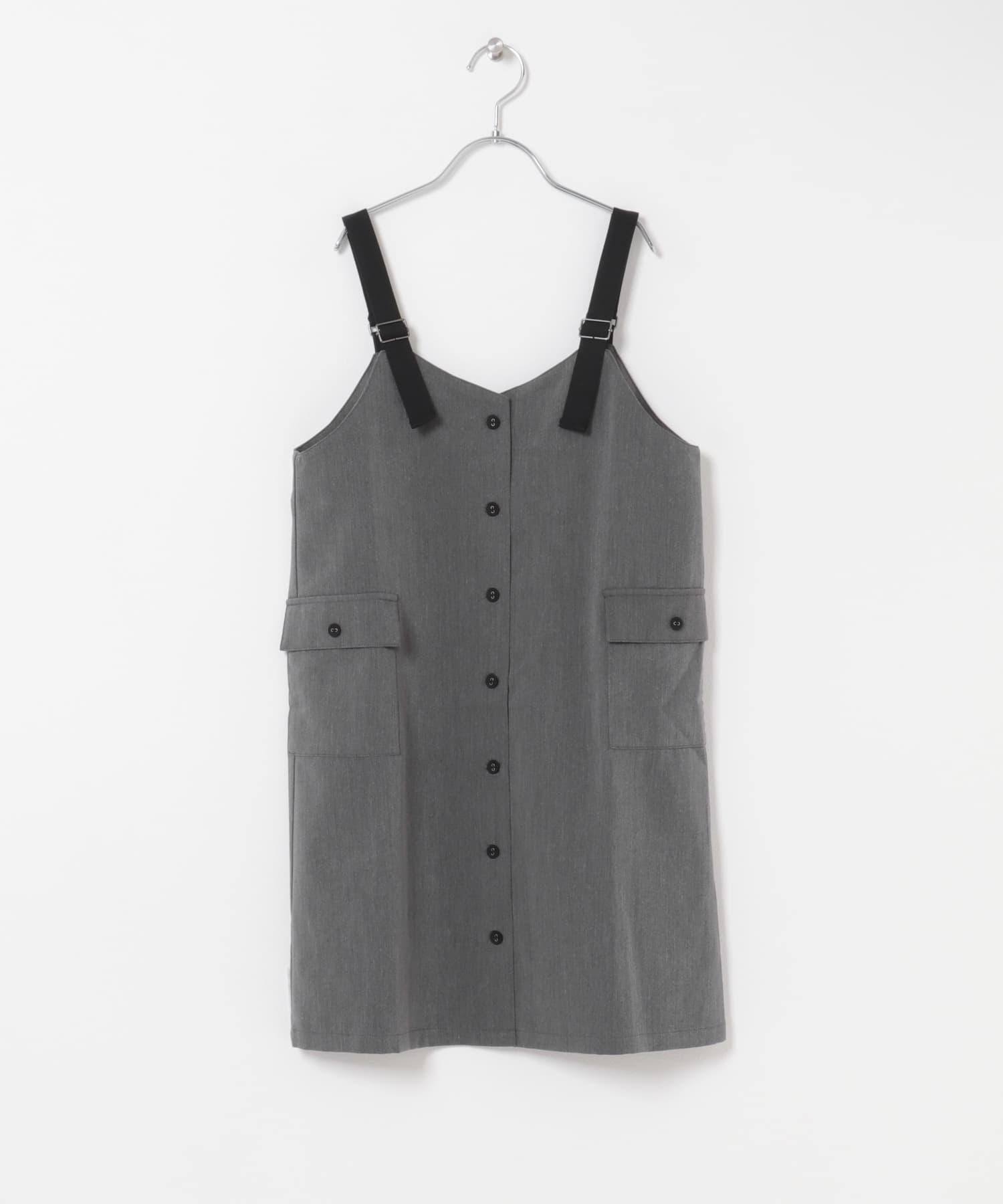 『150サイズ』配色釦ジャンスカ(KIDS) CHARCOAL 150(145-155)