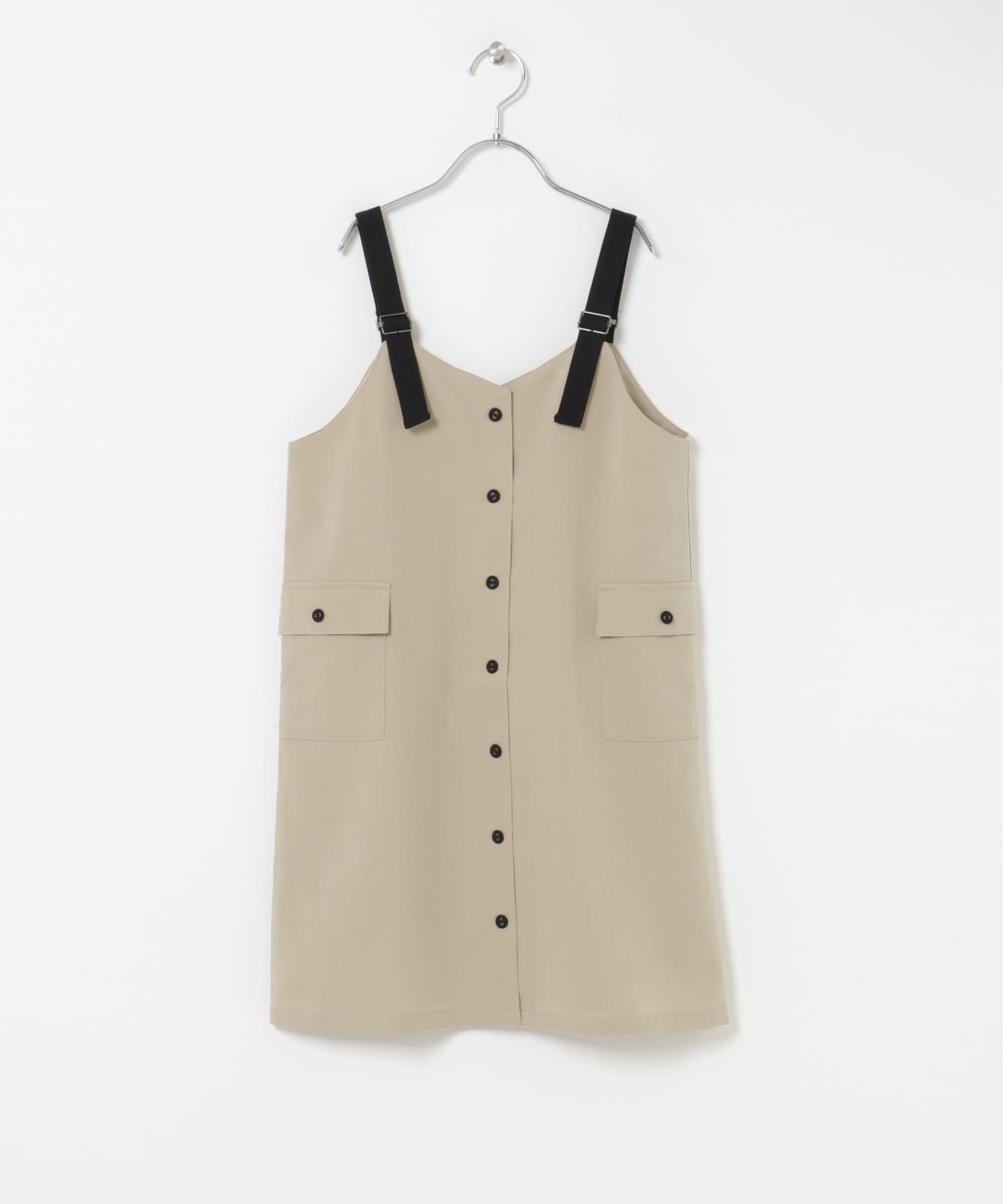 『150サイズ』配色釦ジャンスカ(KIDS) BEIGE 150(145-155)