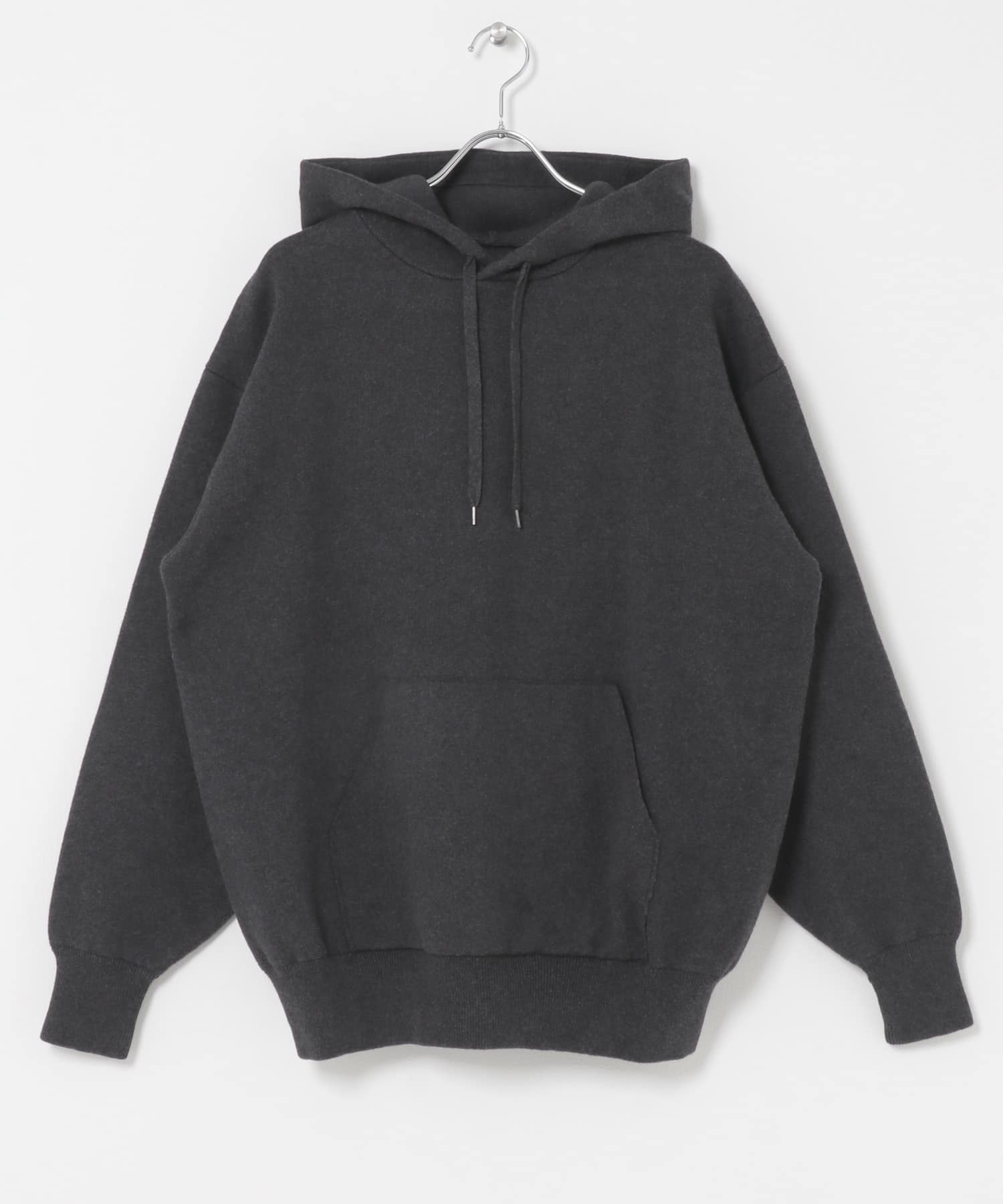 CottonCashmere KnitHoodie CHARCOAL M