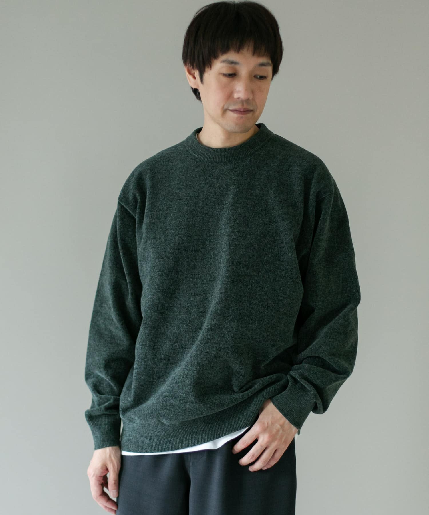 YOKO SAKAMOTO RAGLAN CREW NECK KNIT(M BLACK): トップス｜URBAN
