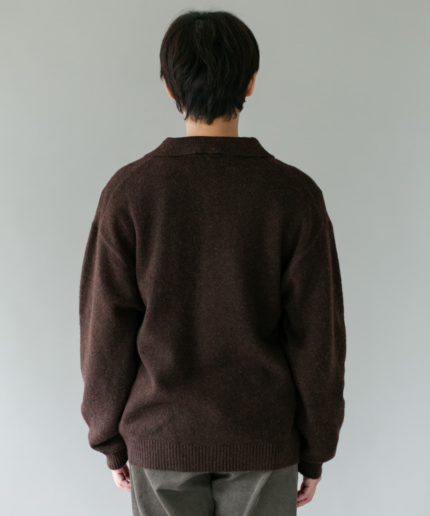 WEB限定』ウール混もちもちシャツカーディガン(M BROWN): トップス