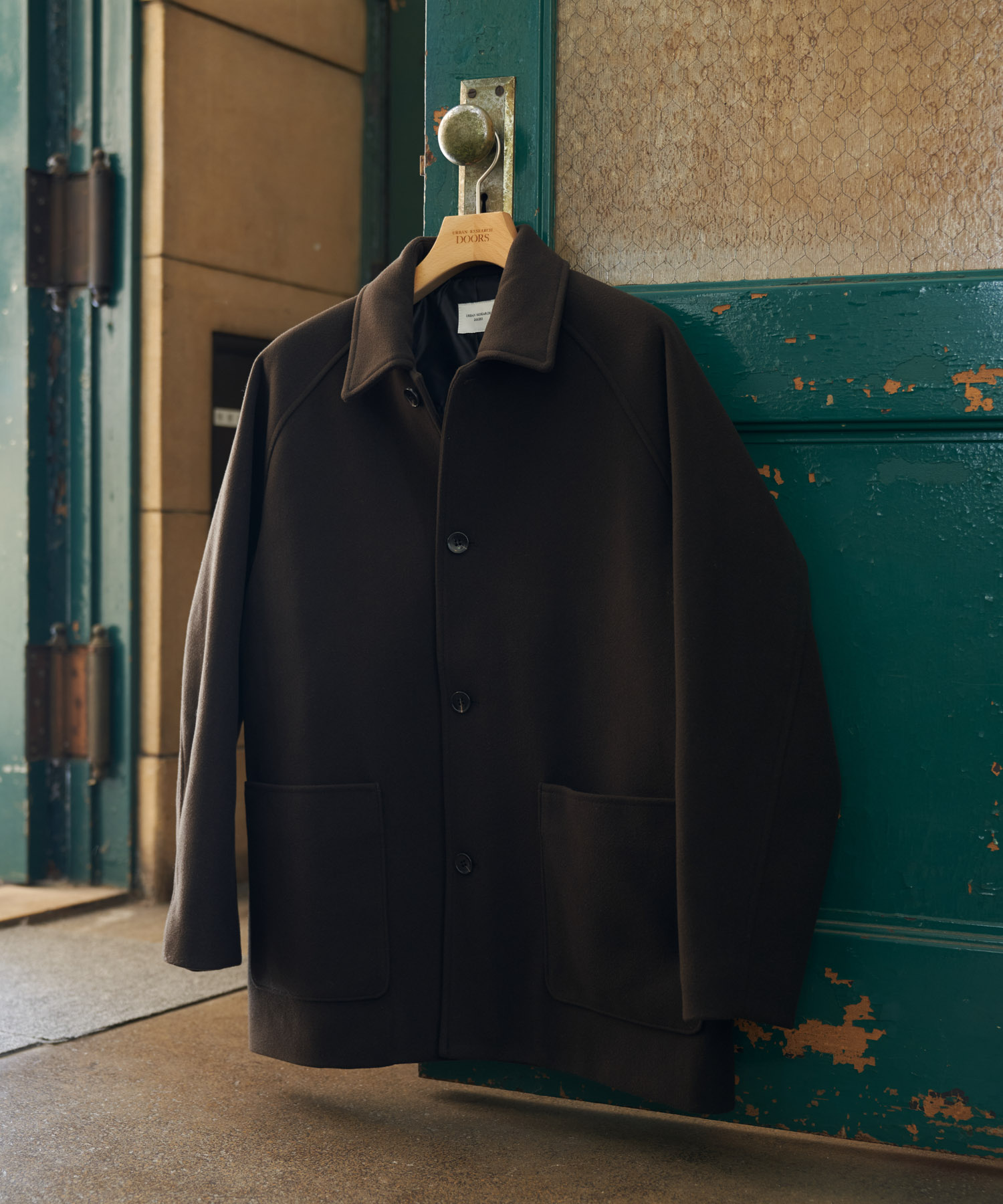 『UR TECH』完声/暖ニットメルトンパデットコート BROWN L