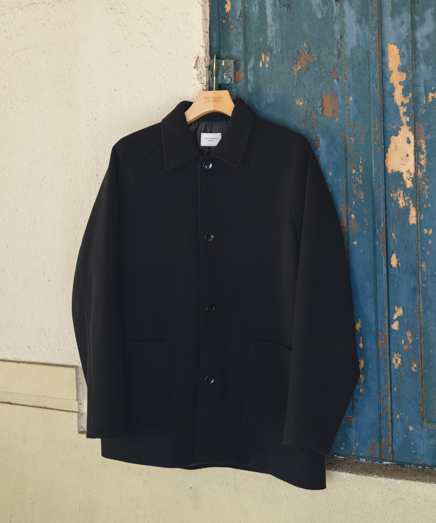 『UR TECH』完声/暖ニットメルトンパデットコート BLACK L
