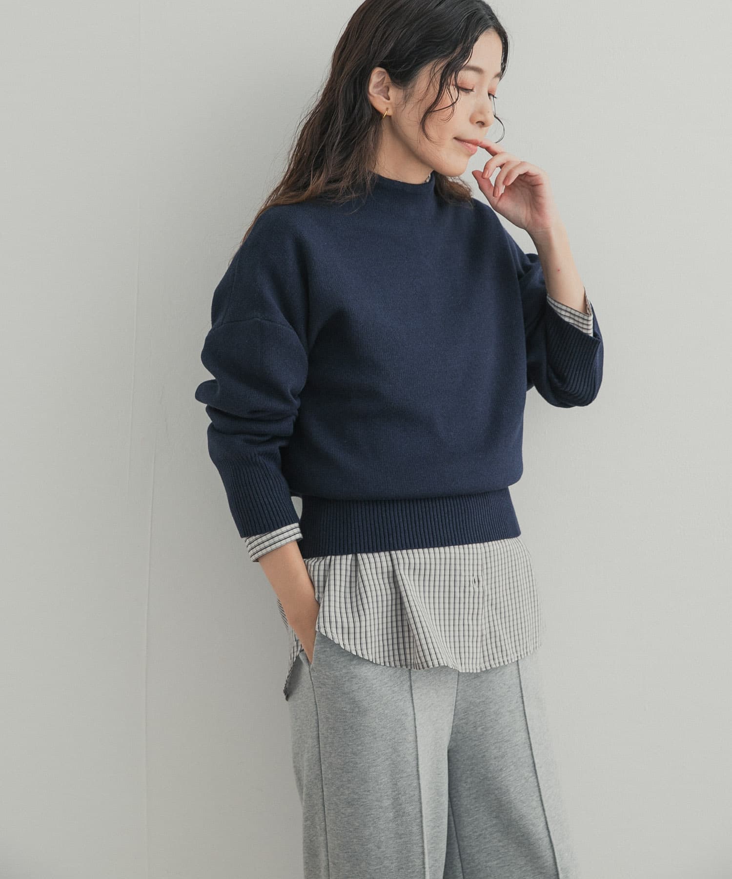 『WEB/一部店舗限定カラー』ボトルネックKNITプルオーバー