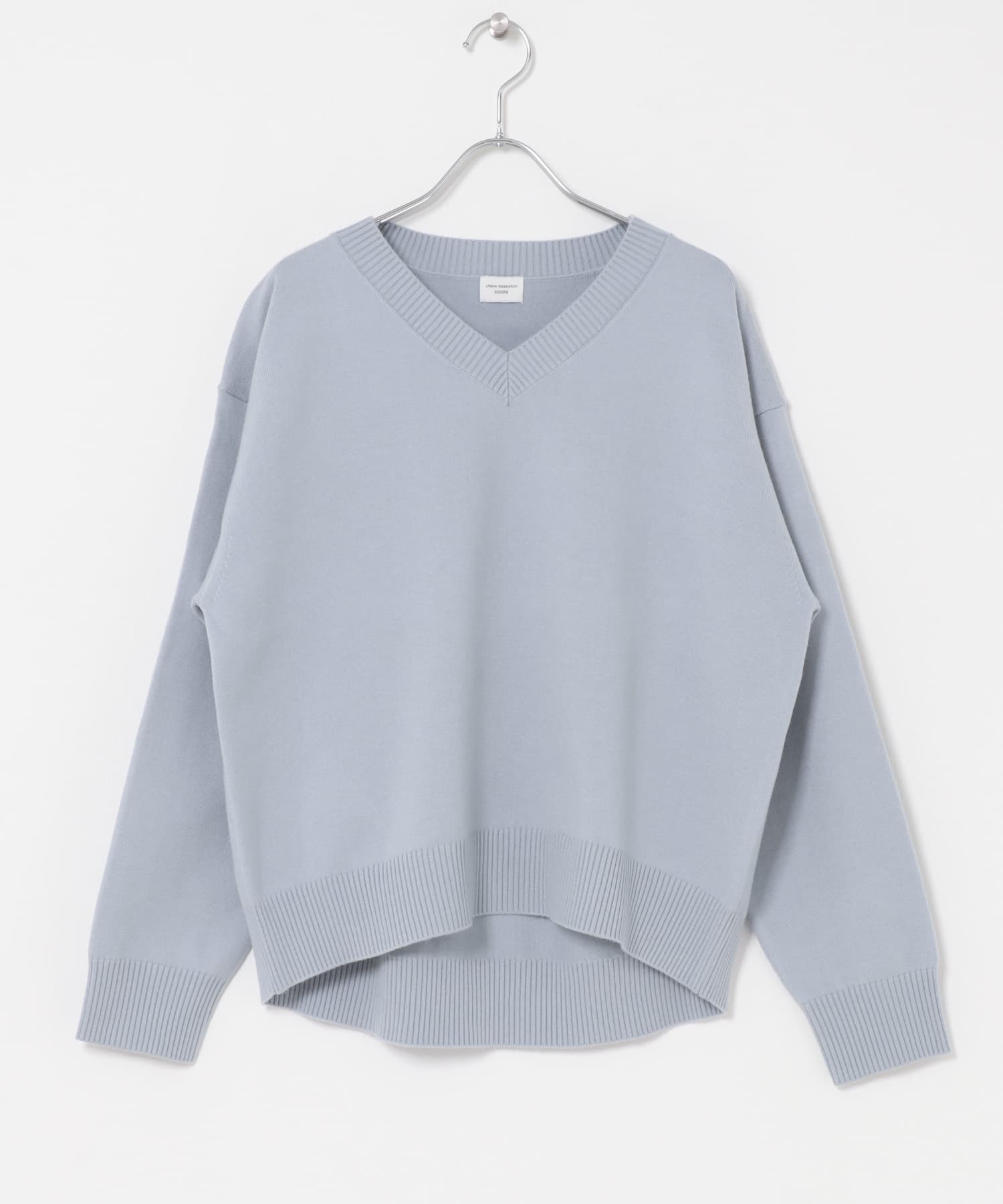 『UR TECH 200日ニット』Vネックプルオーバー L.BLUE Free