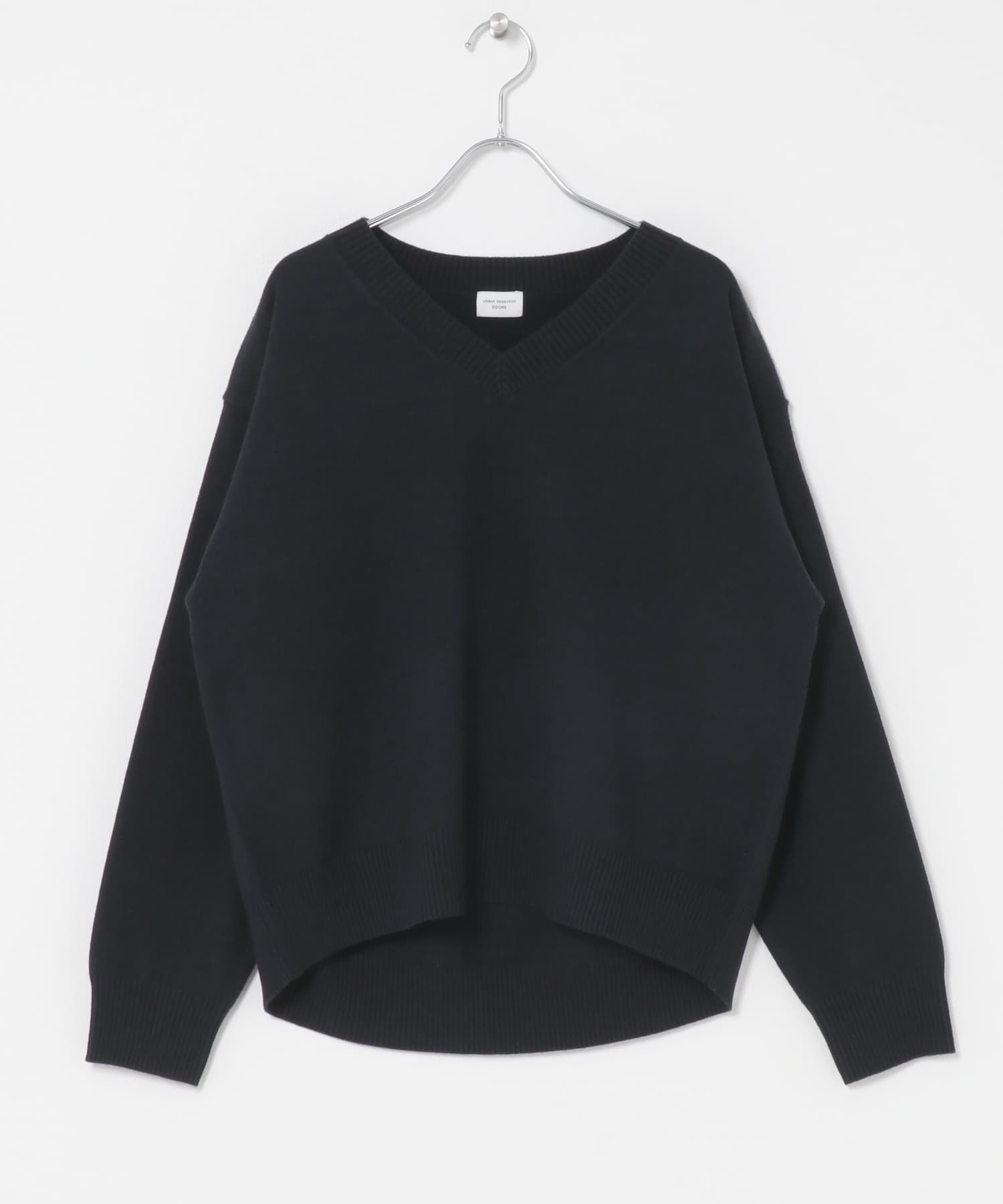 『UR TECH 200日ニット』Vネックプルオーバー NAVY Free