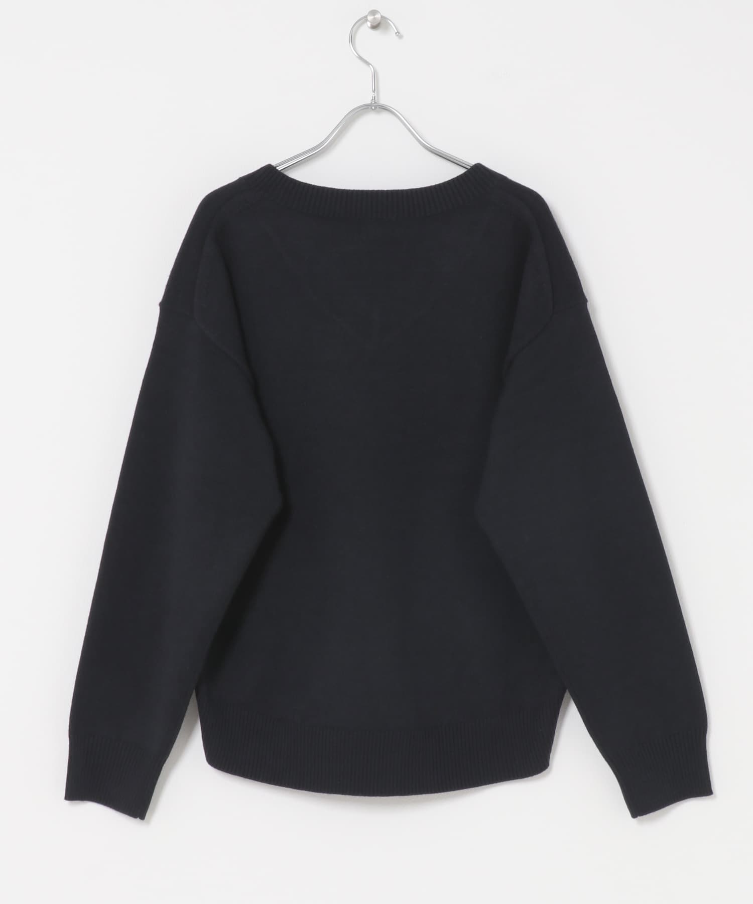 『UR TECH 200日ニット』Vネックプルオーバー NAVY Free