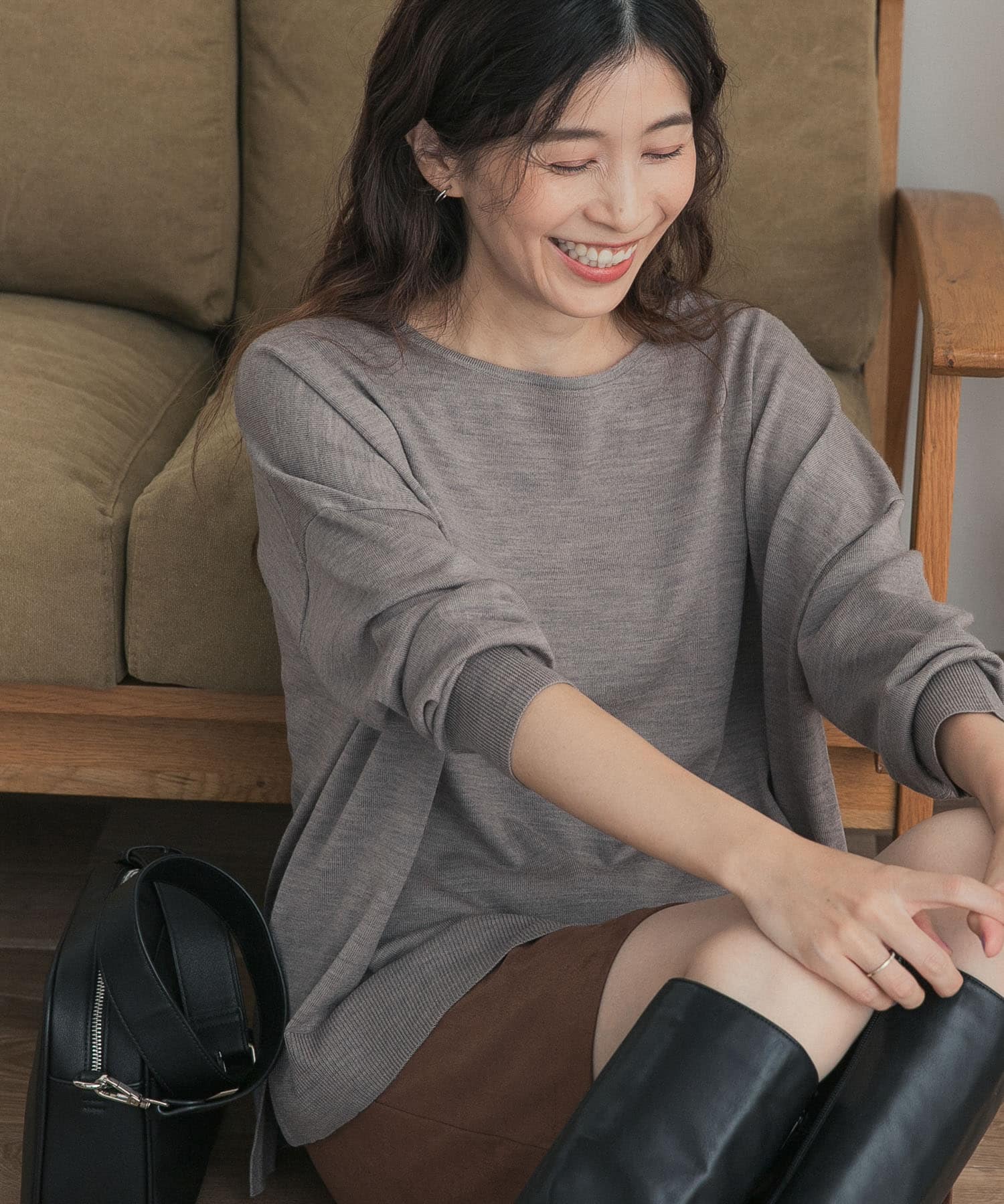 ウォッシャブルウールワイドプルオーバー