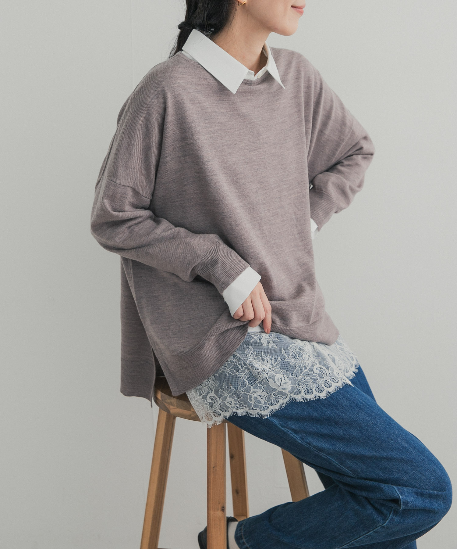 ヘムレースドッキングシャツ