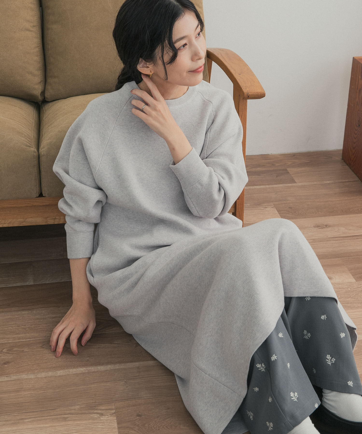 『一部WEB限定カラー』スウェットライクニットワンピース