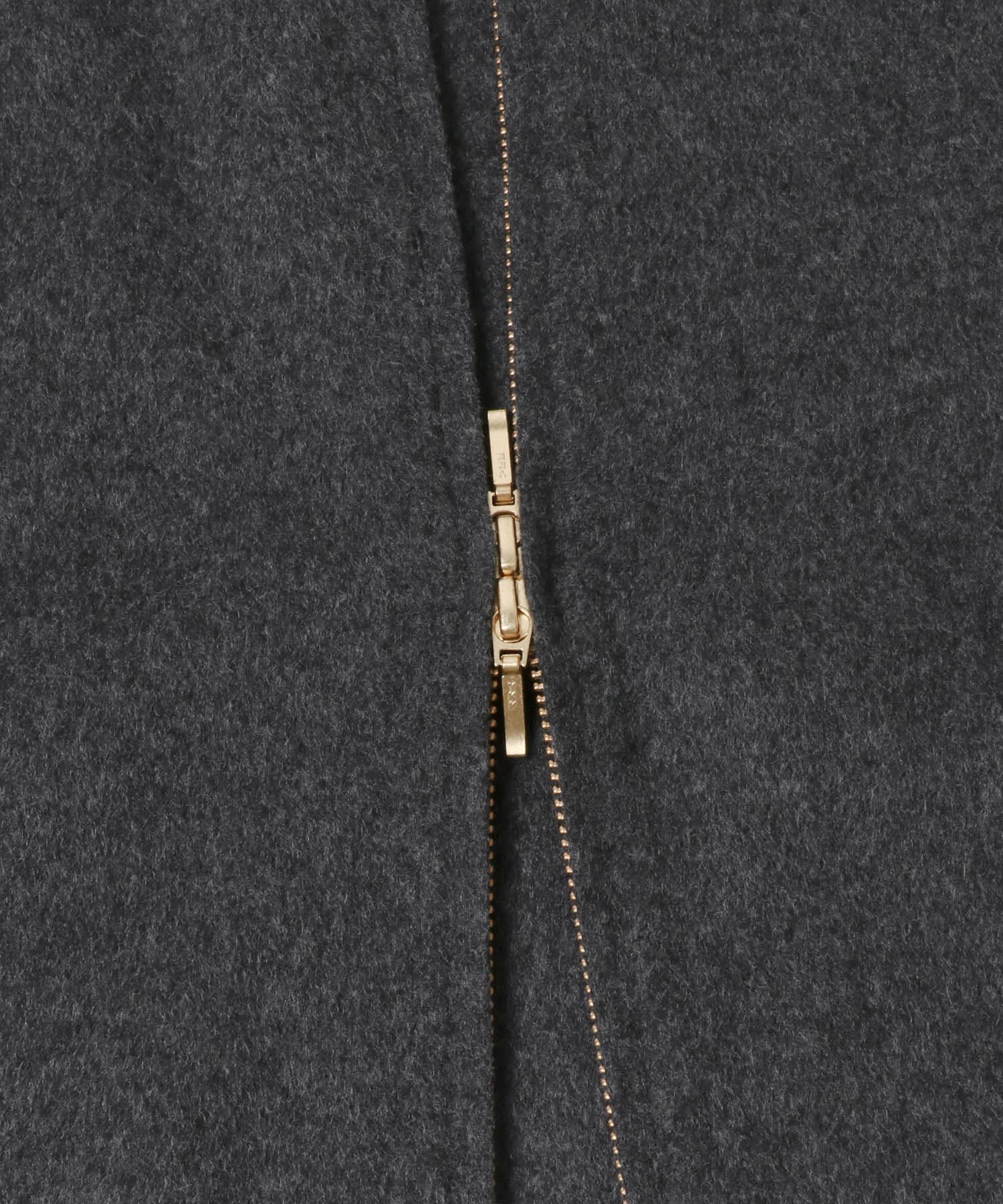 ウールリバーZIPノーカラーコート 26AW 杢CHARCOAL Free
