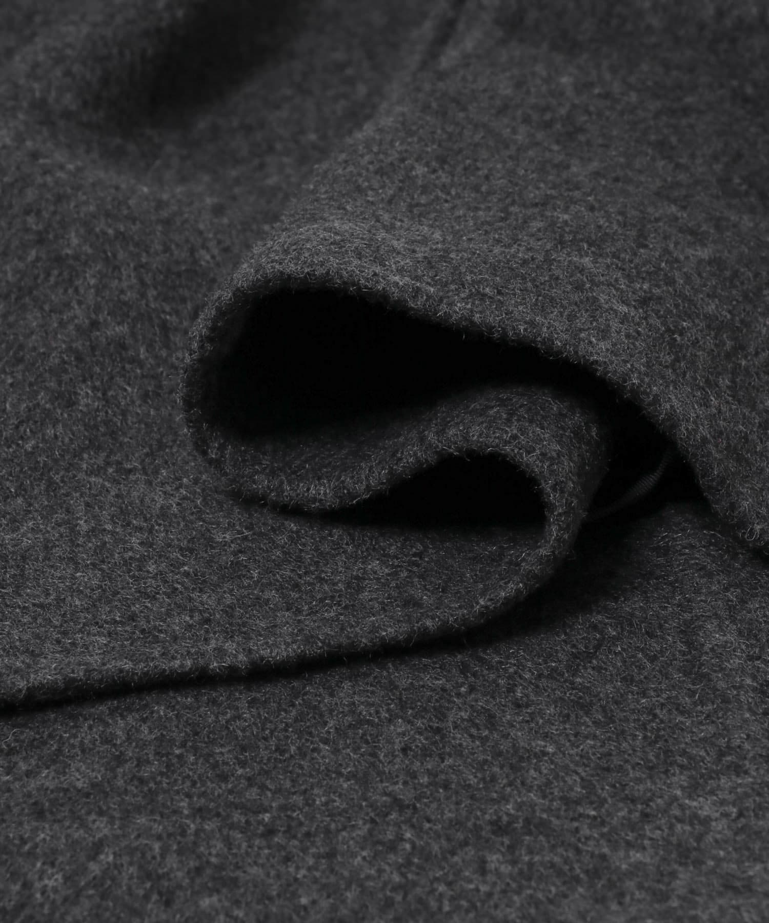 ウールリバーZIPノーカラーコート 26AW 杢CHARCOAL Free