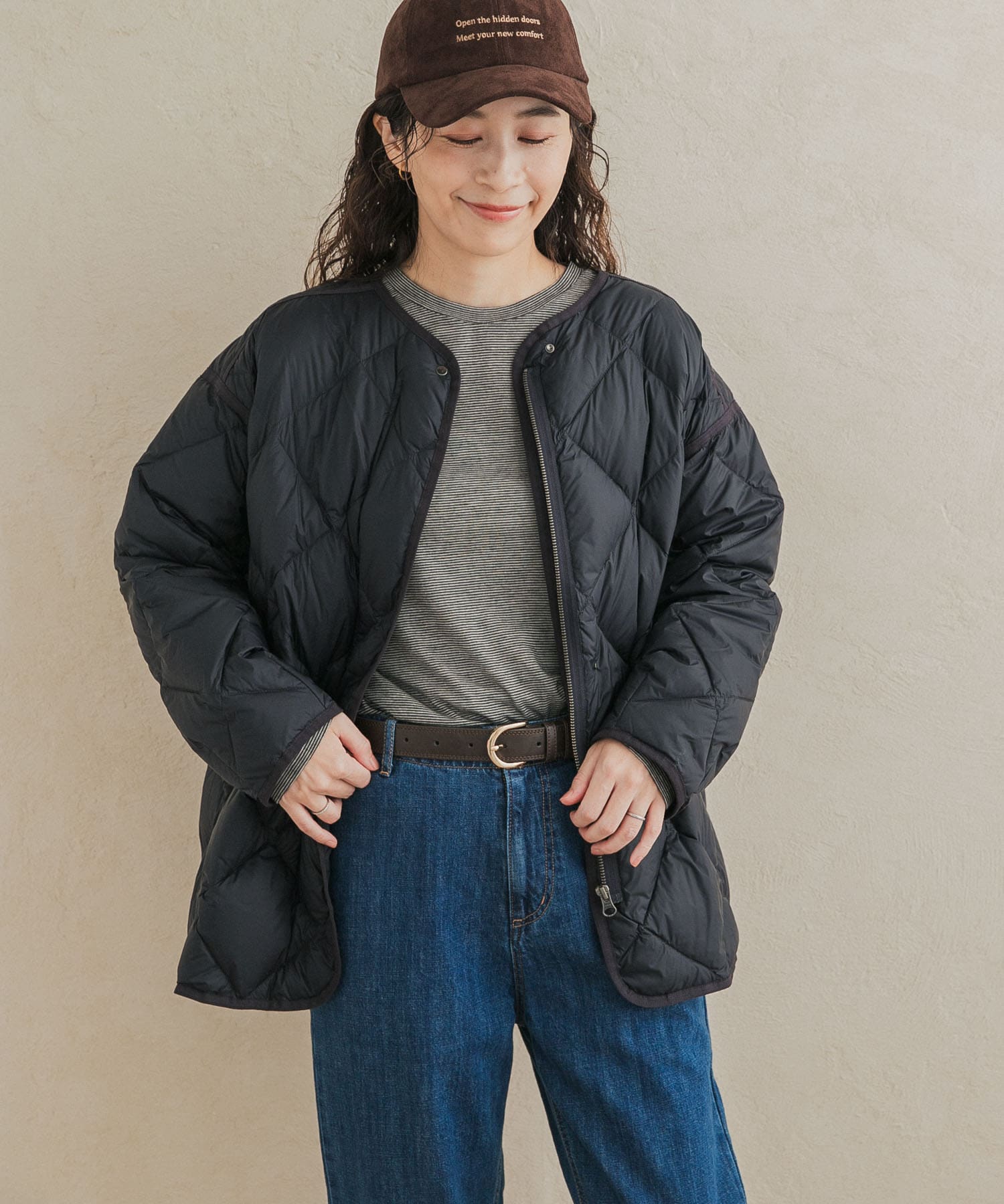 ライトダウンキルトミドルコート(Free NAVY): アウター｜URBAN