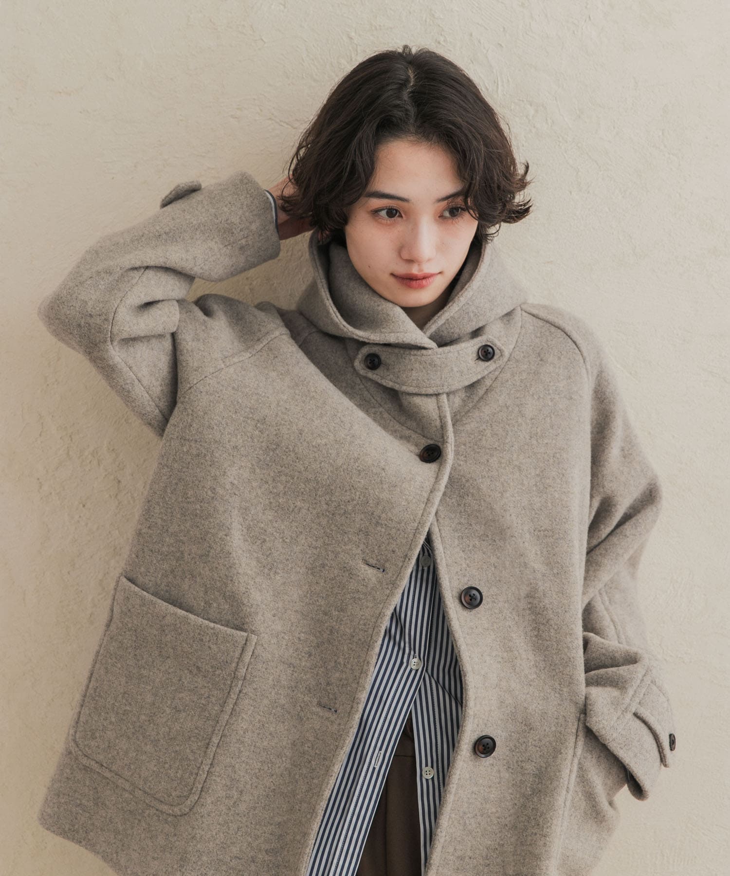 エアリーウールフードコート 26AW(Free 杢CHARCOAL): アウター｜URBAN