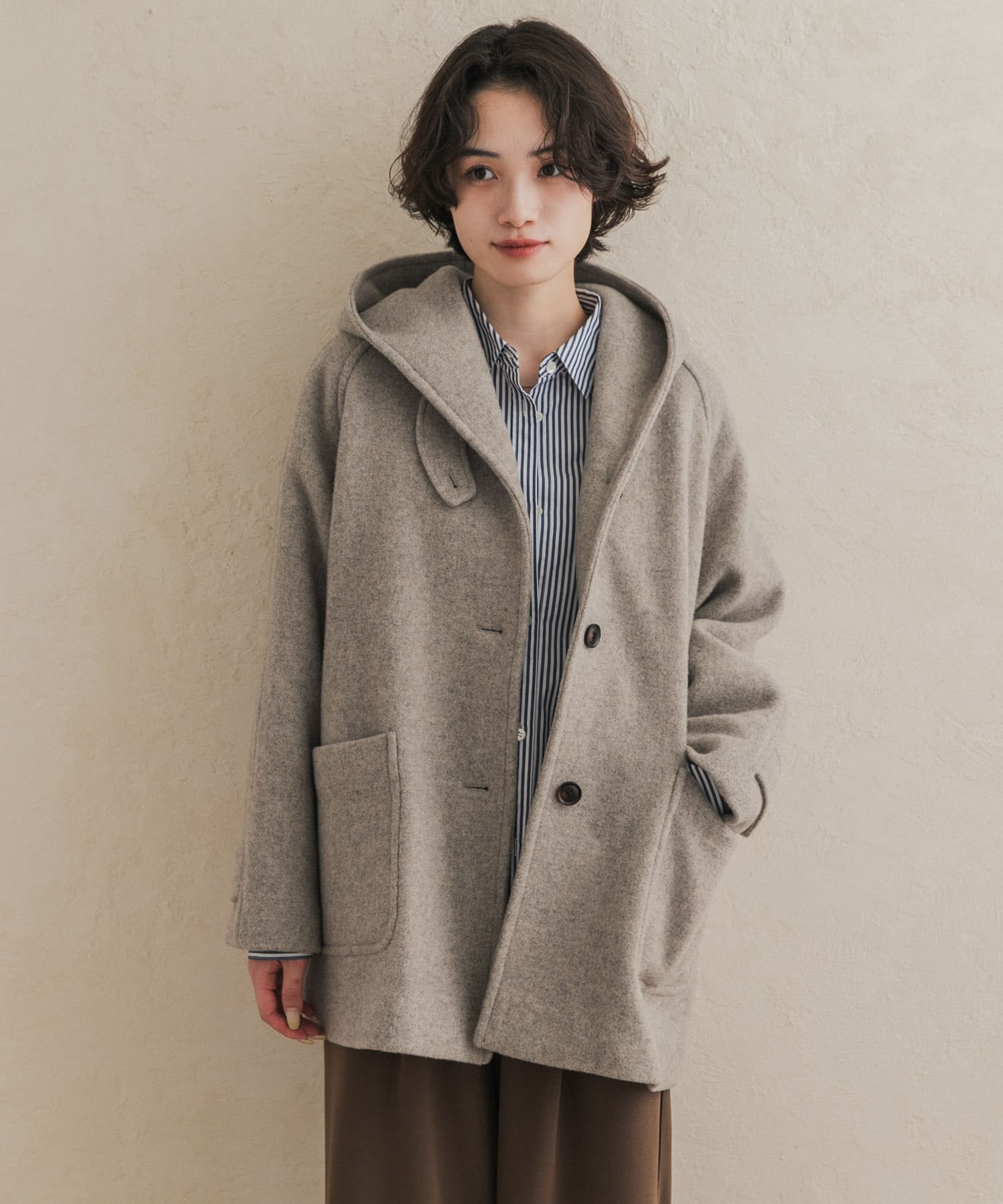エアリーウールフードコート 26AW(Free 杢CHARCOAL): アウター｜URBAN
