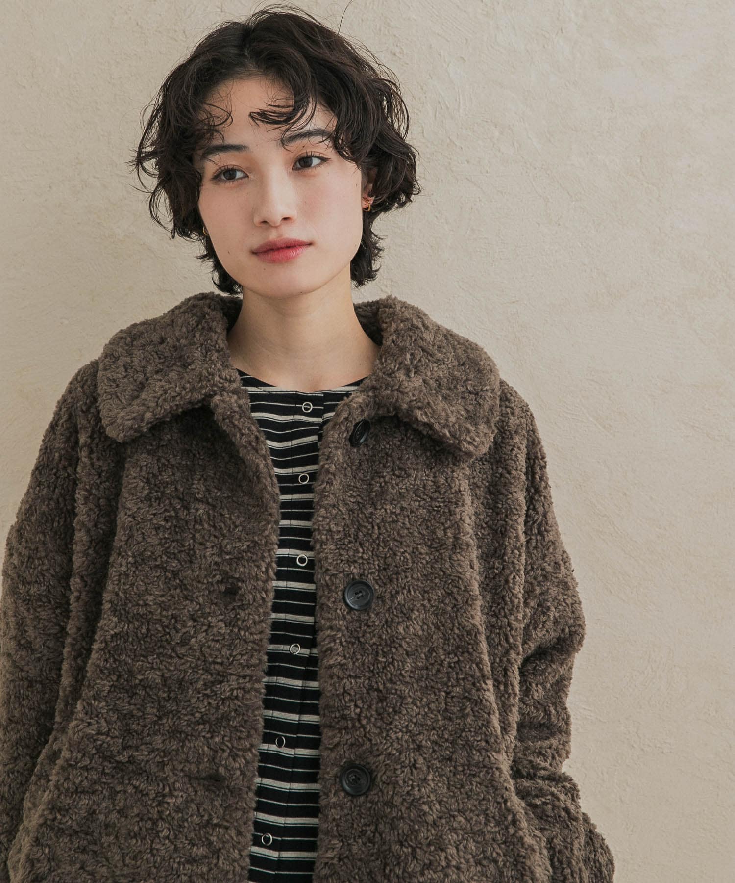 コクーンシルエットボアコート(Free CHARCOAL): アウター｜URBAN
