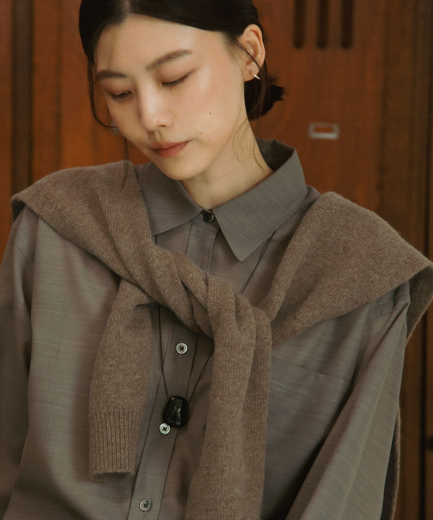Wool Knit Shoulder Stole