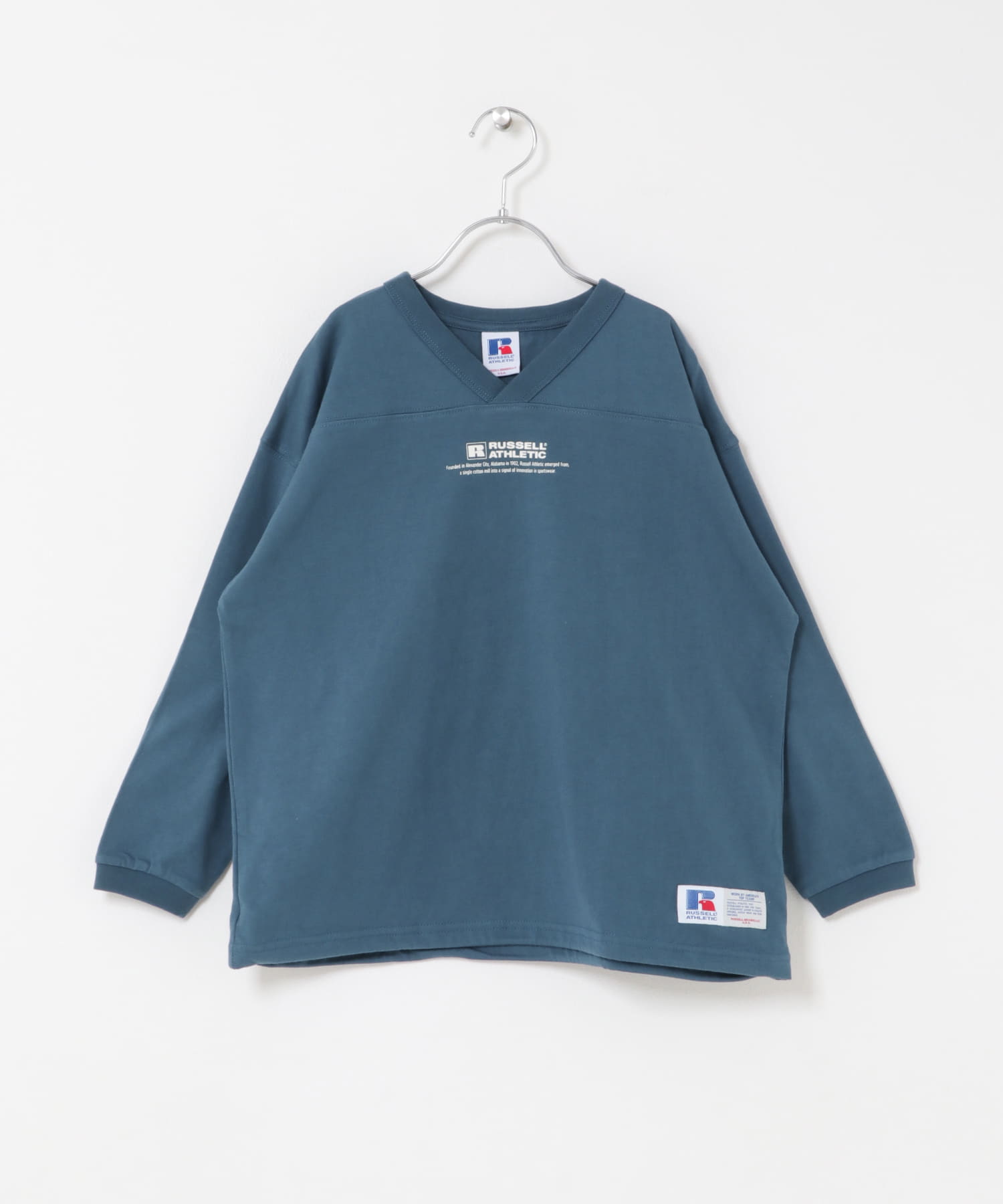 『150サイズあり』『別注』Russell Athletic×DOORS　フットボールロングスリーブTシャツ(KIDS) DARK BLUE 105(100-110)