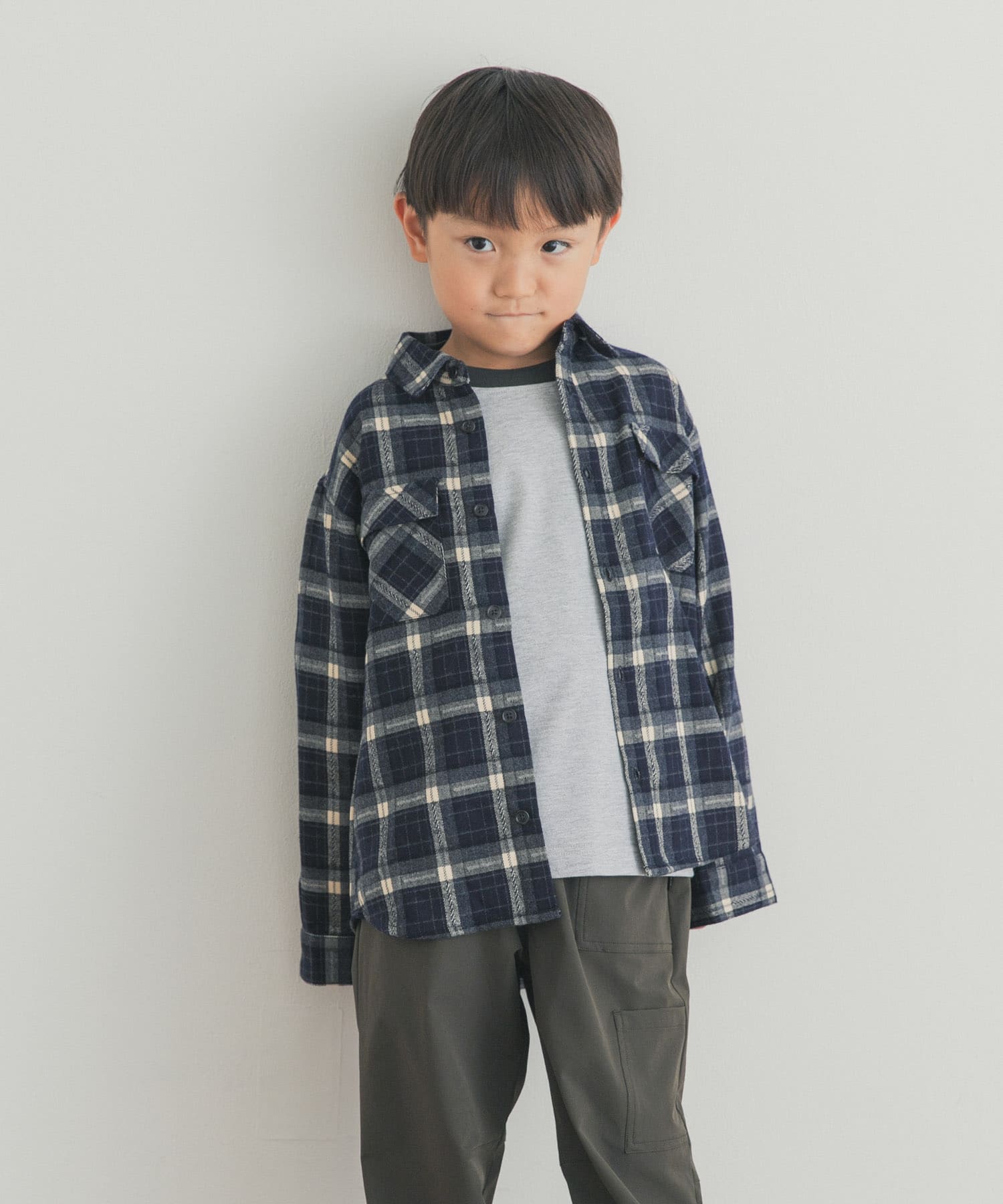 『150サイズあり』ネルチェックオーバーサイズシャツ(KIDS)