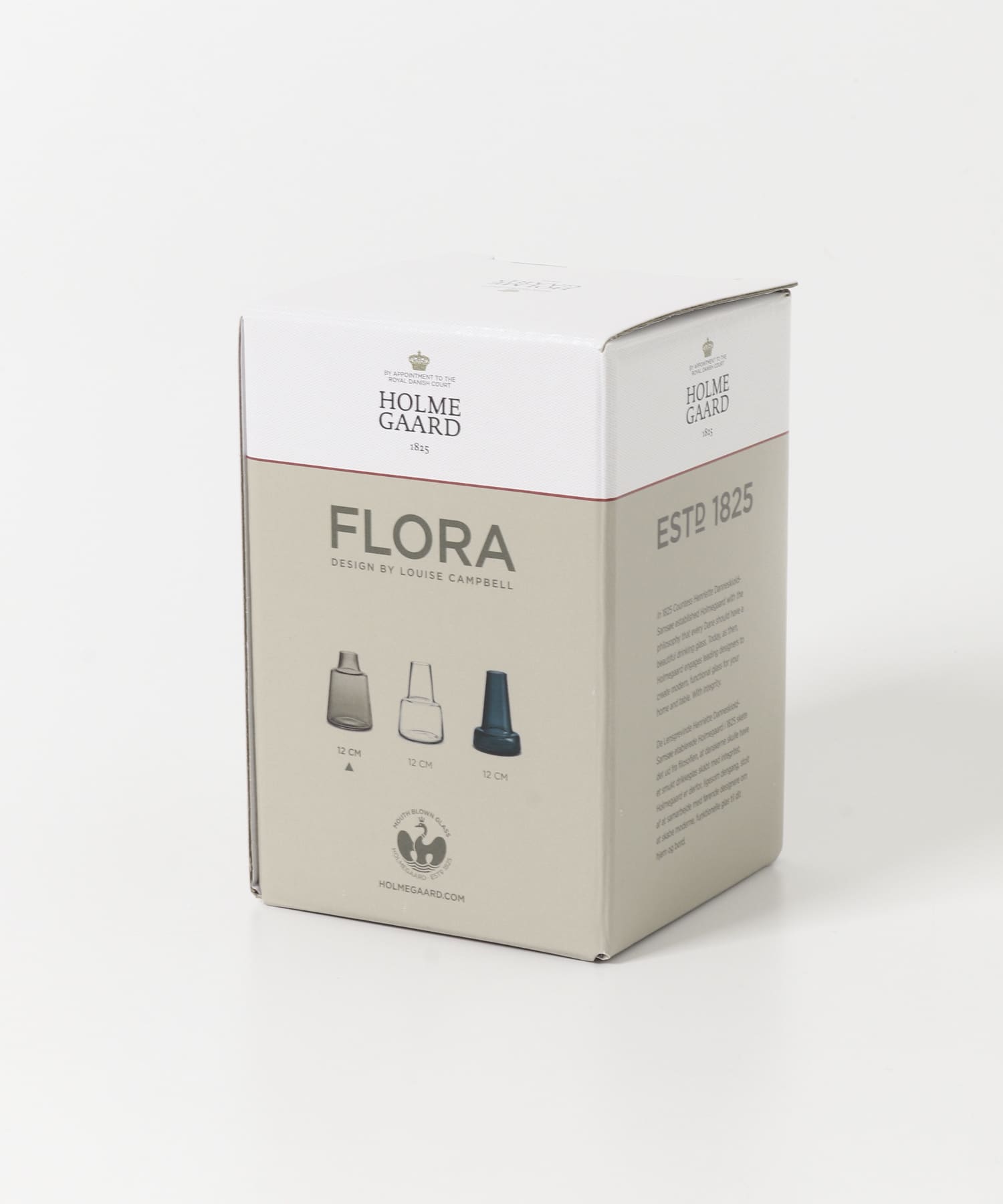 HOLMEGAARD　Flora vase H12cm short neck smoke -