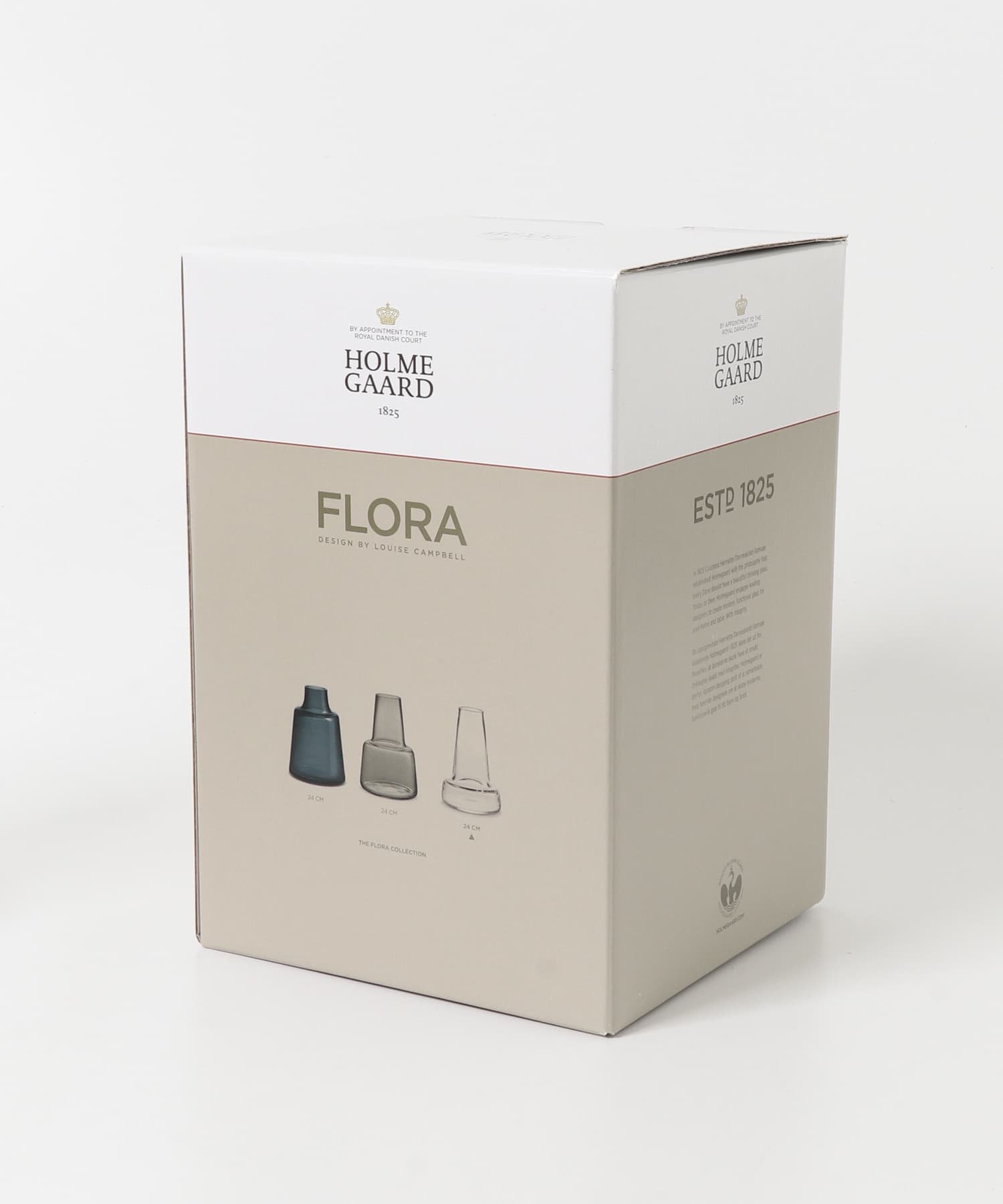 HOLMEGAARD　Flora vase H24cm long neck clear -