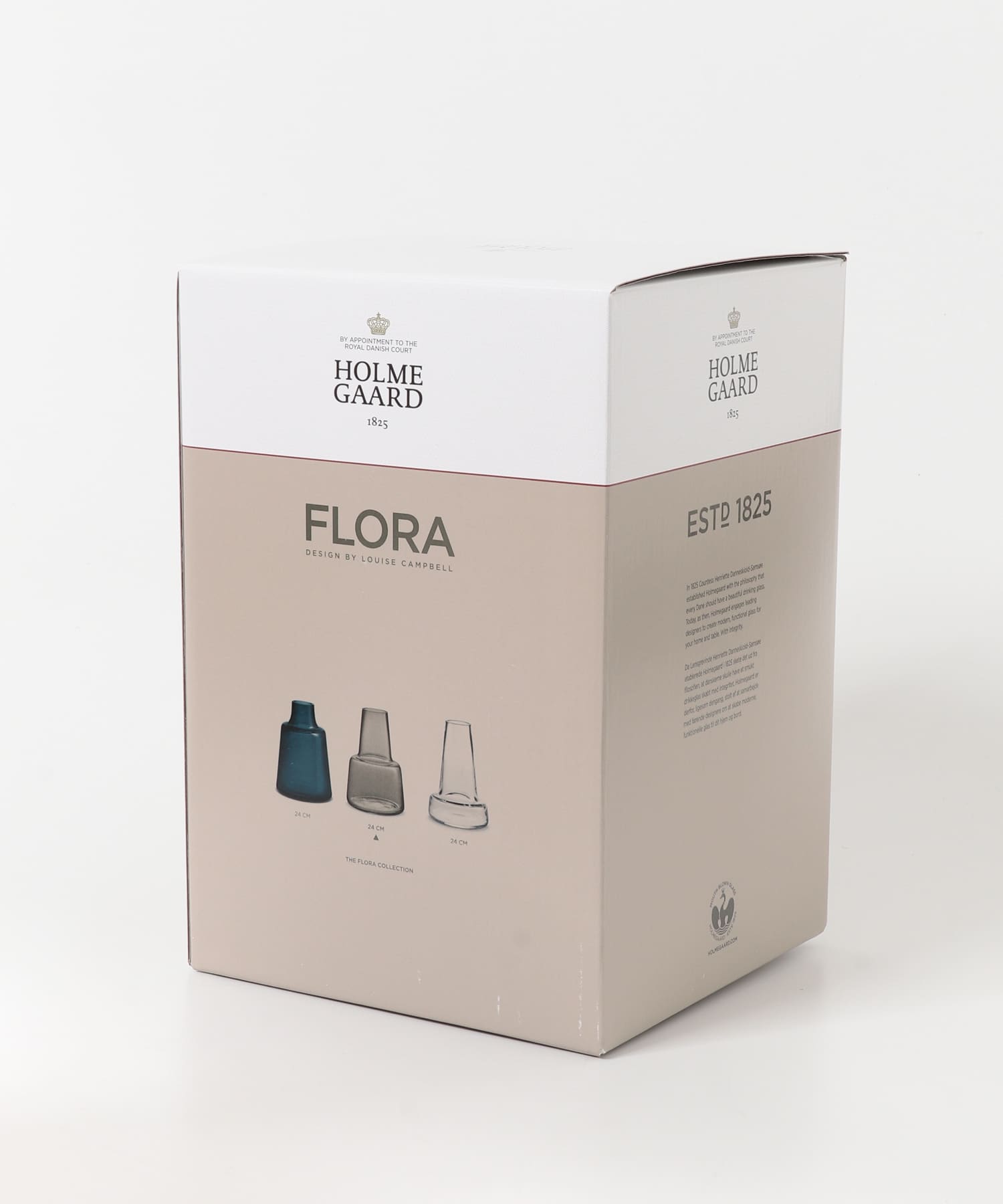 HOLMEGAARD　Flora vase H24cm medium neck smoke -