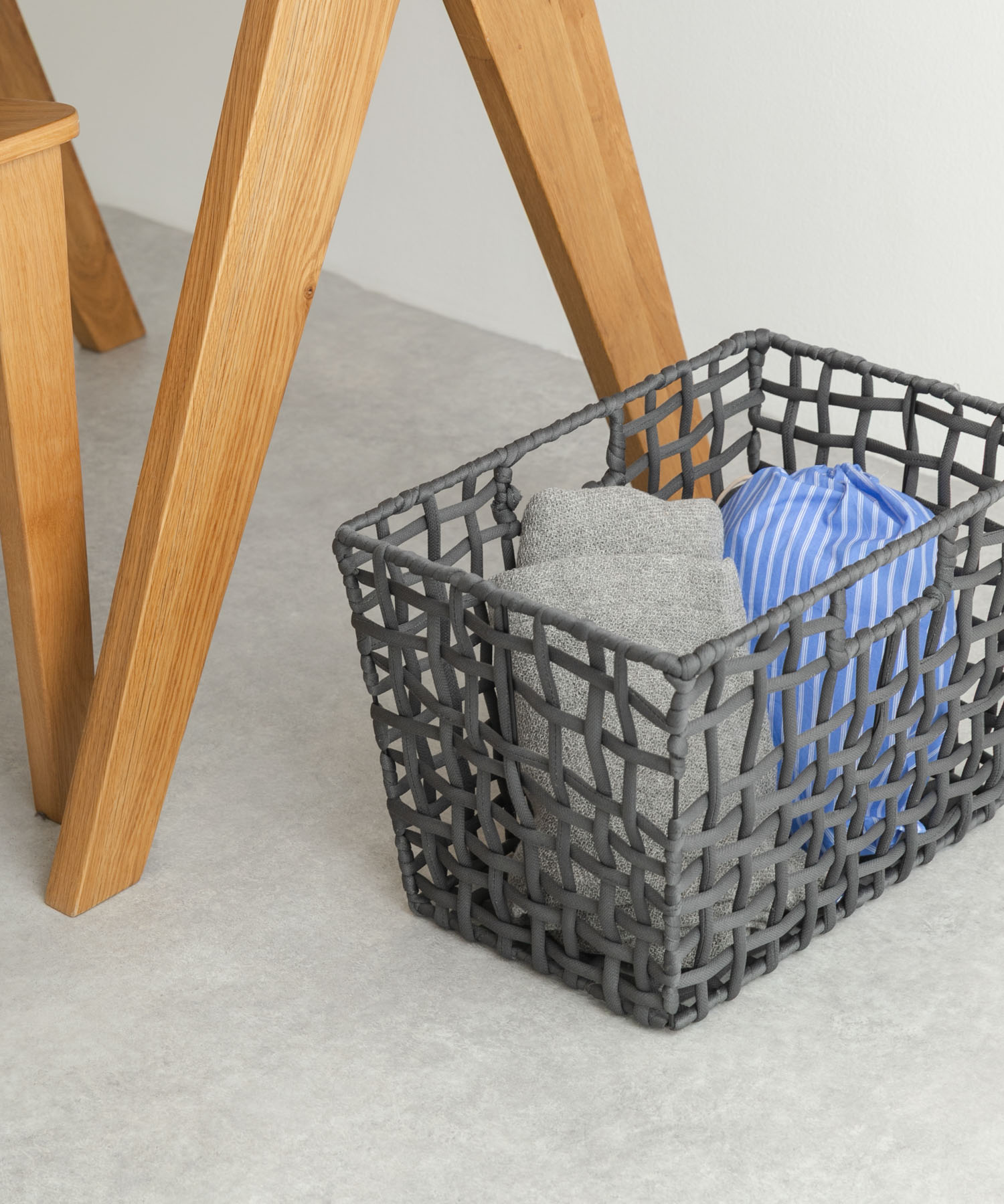 BRID　ROUGH KNIT BASKET WIDE L GY L